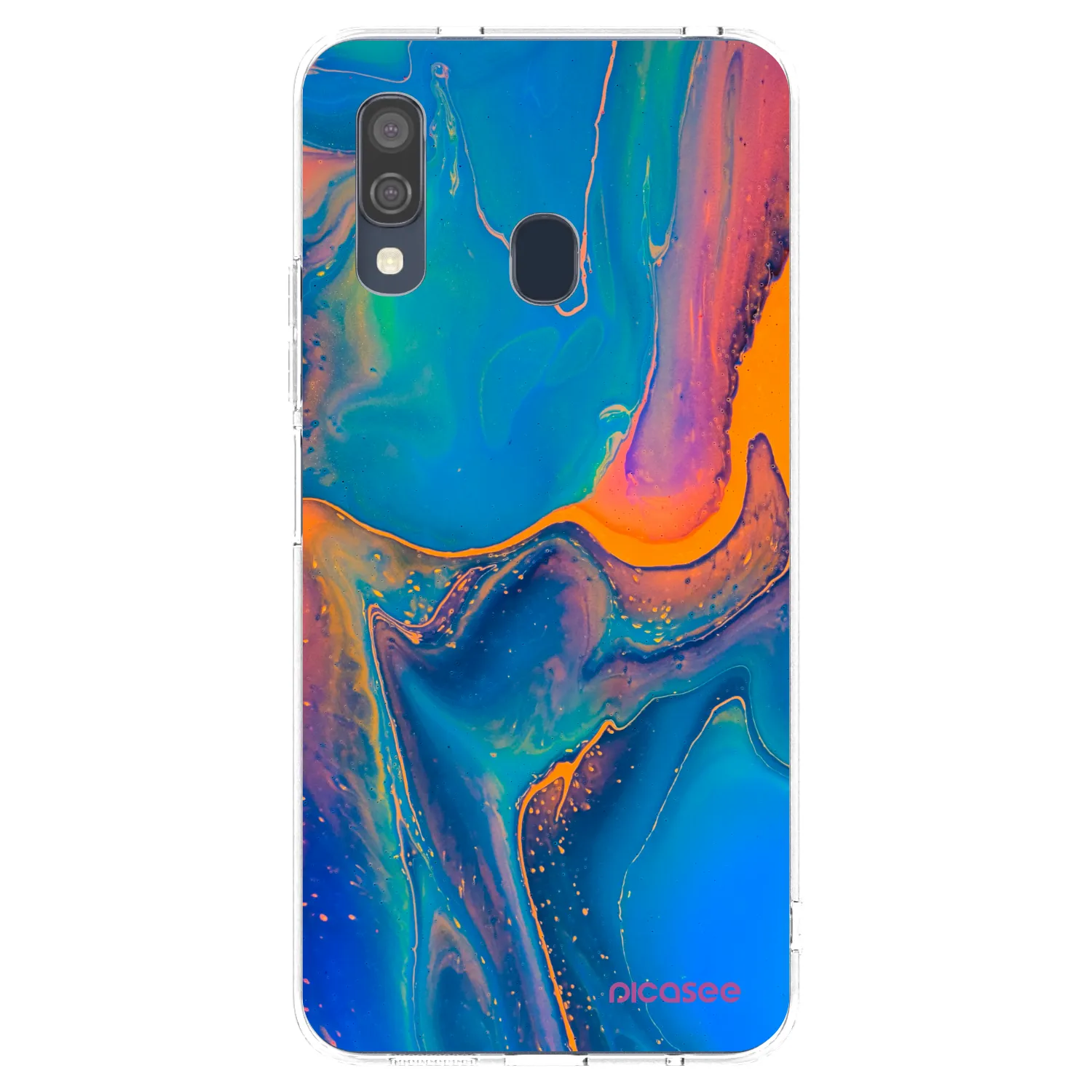 Picasee Samsung Galaxy A40 A405F Hülle - Transparentes Silikon - Rainbow