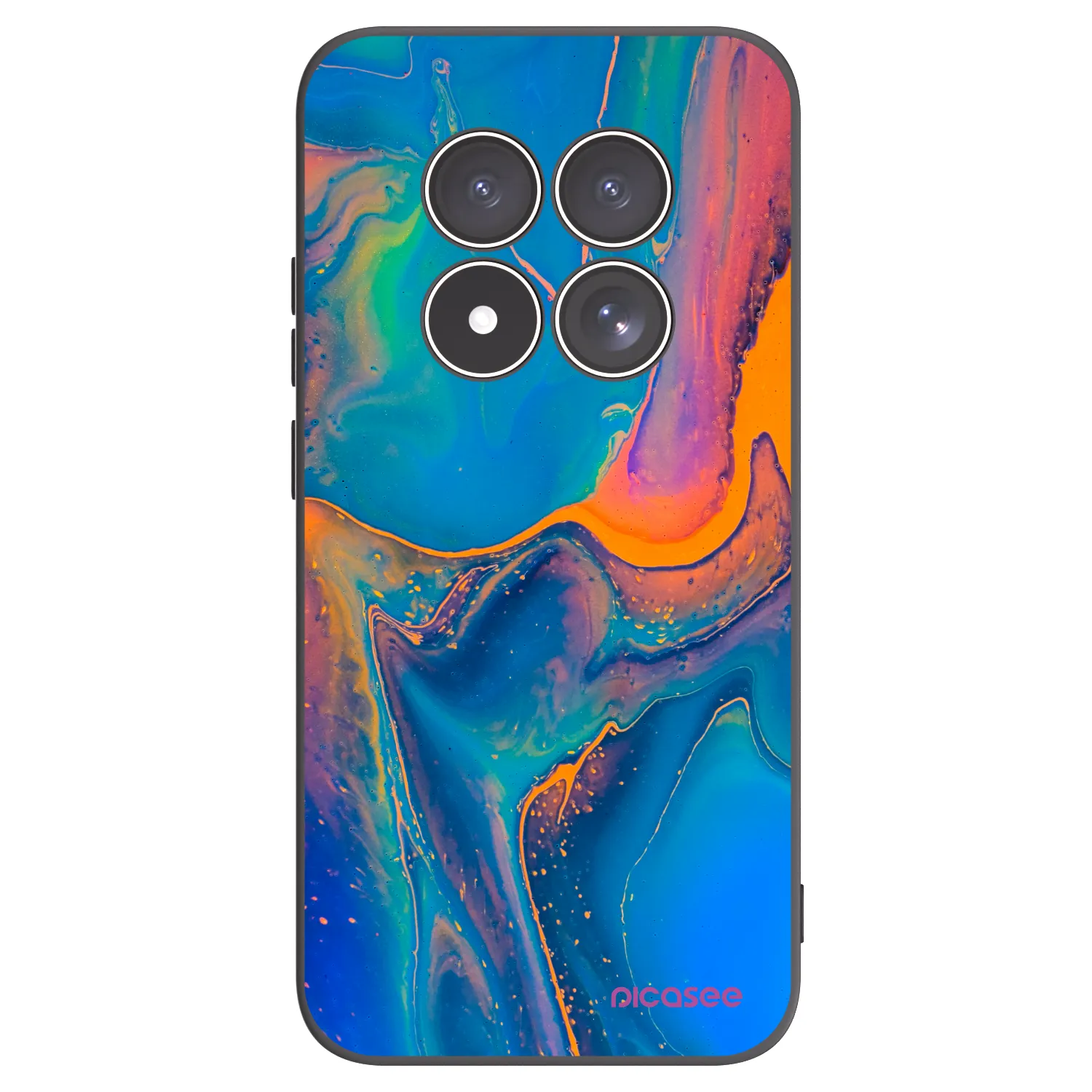 Picasee Xiaomi Redmi Note 15 Pro 4G Hülle - Schwarzes Silikon - Rainbow