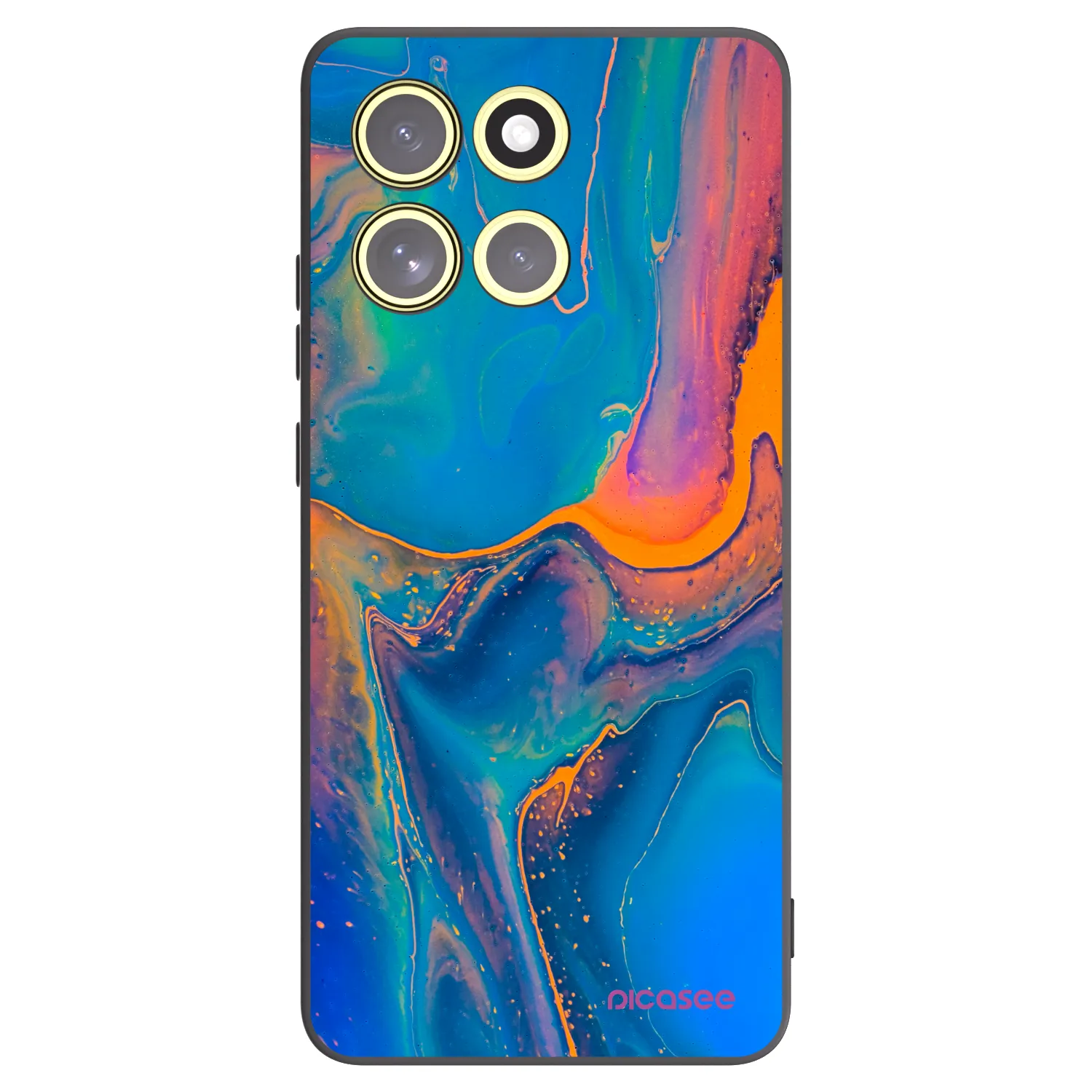 Picasee Motorola Moto G86 Power 5G Hülle - Schwarzes Silikon - Rainbow