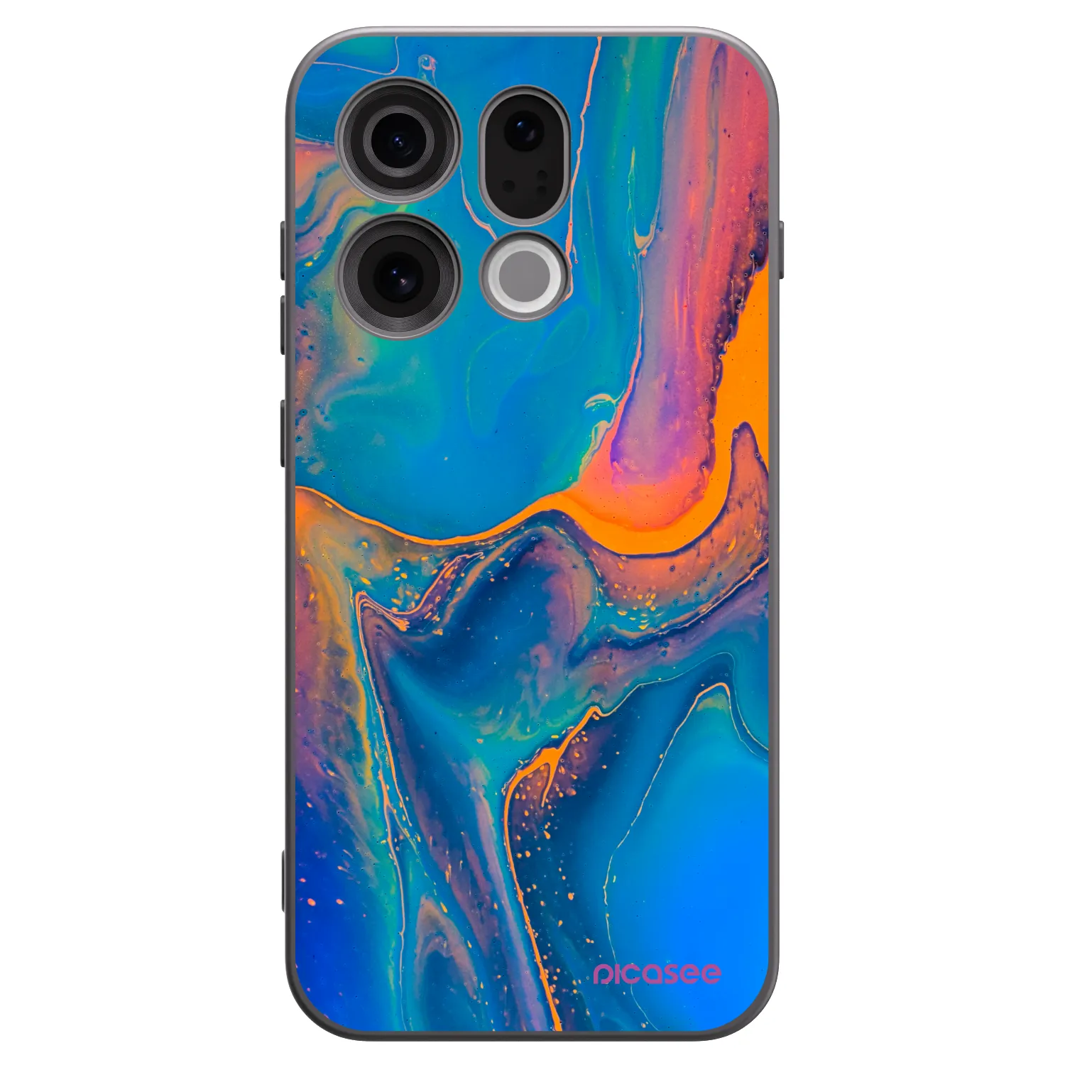 Picasee OPPO Find X9 Hülle - Schwarzes Silikon - Rainbow