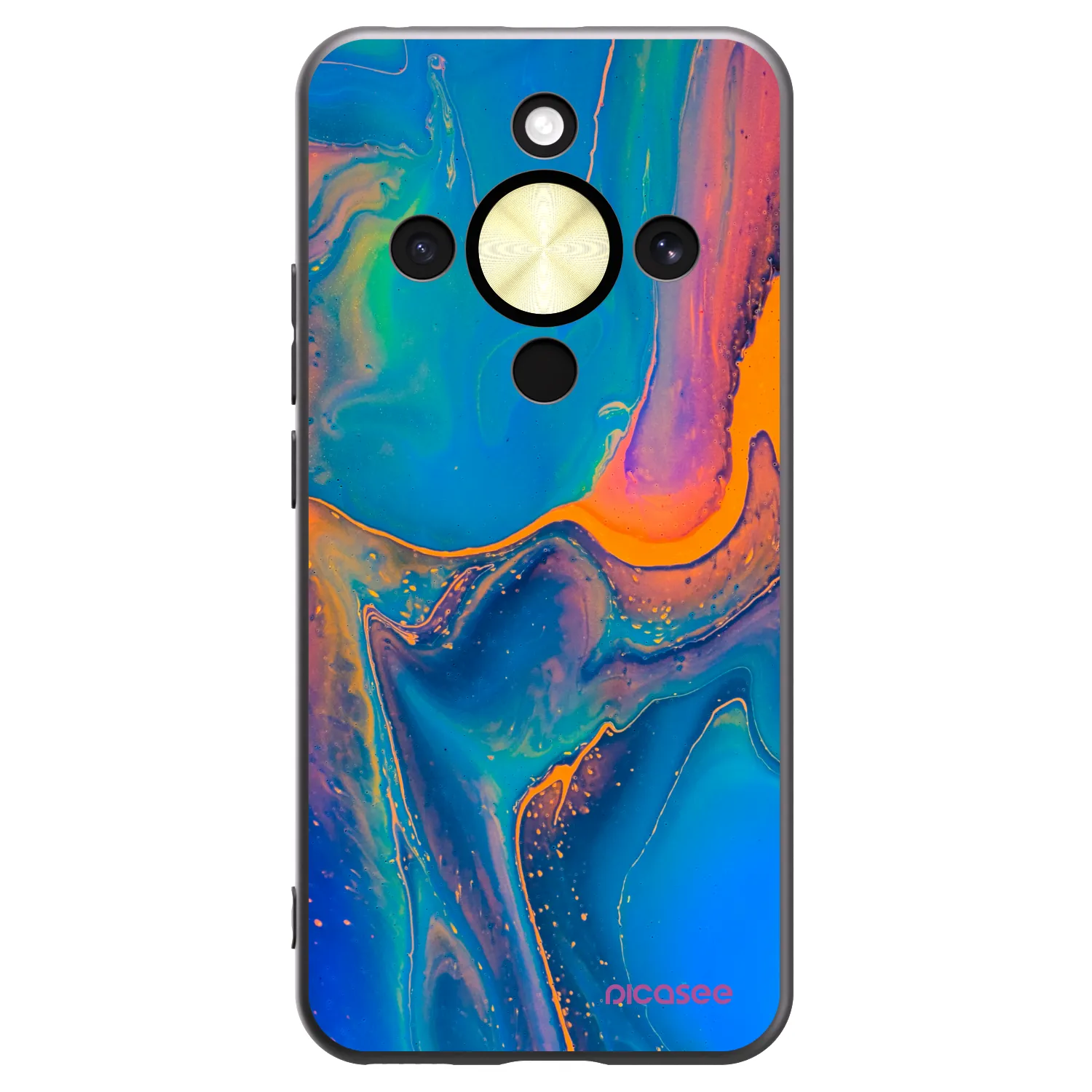 Picasee Honor Magic8 Lite 5G Hülle - Schwarzes Silikon - Rainbow