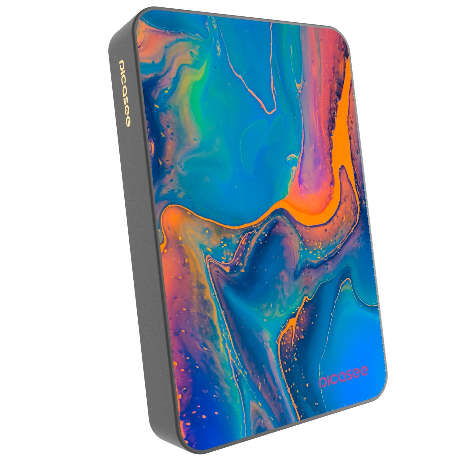 Picasee Powerbank mit MagSafe 10 000 mAh Grau - Rainbow