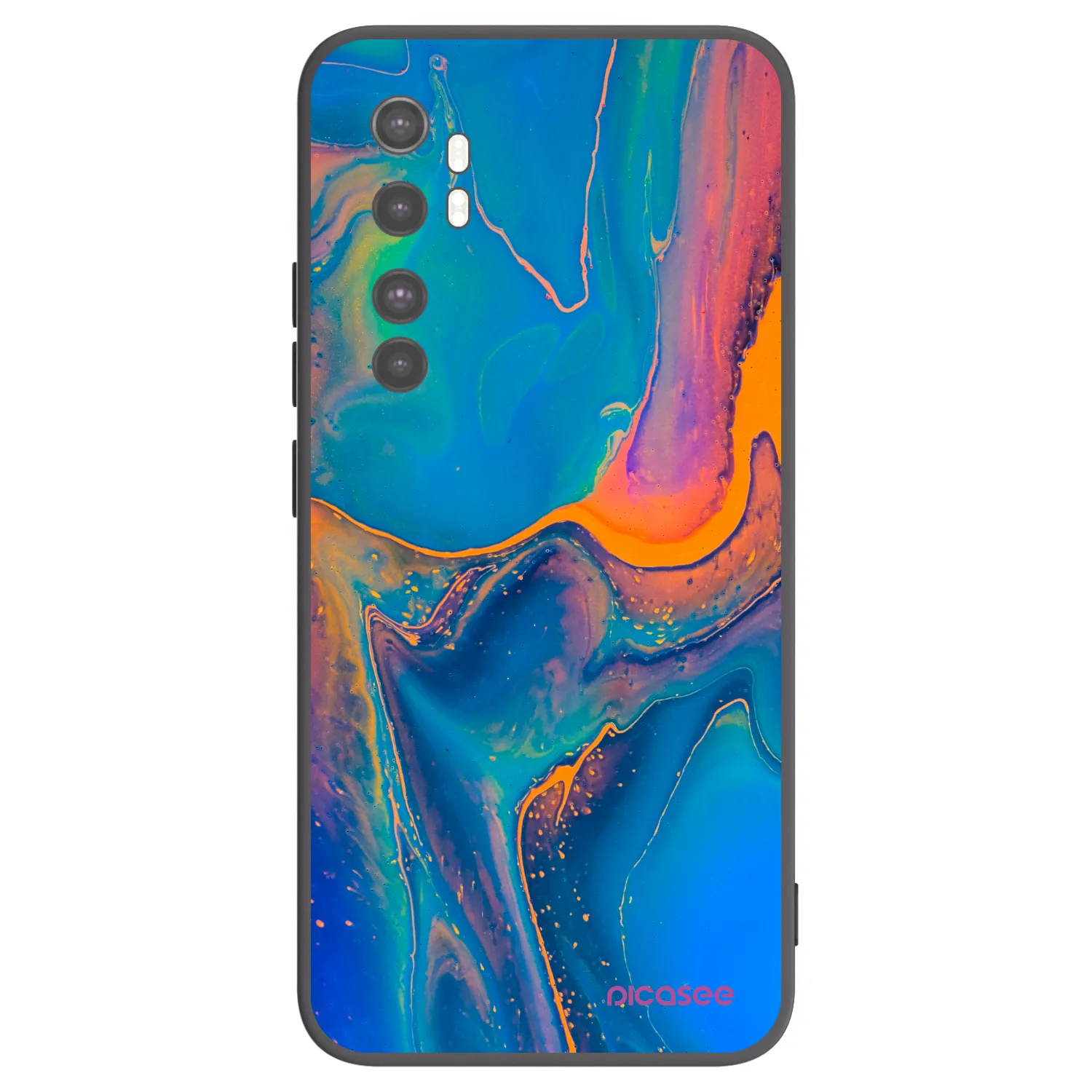 Picasee Xiaomi Mi Note 10 Lite Hülle - Schwarzes Silikon - Rainbow