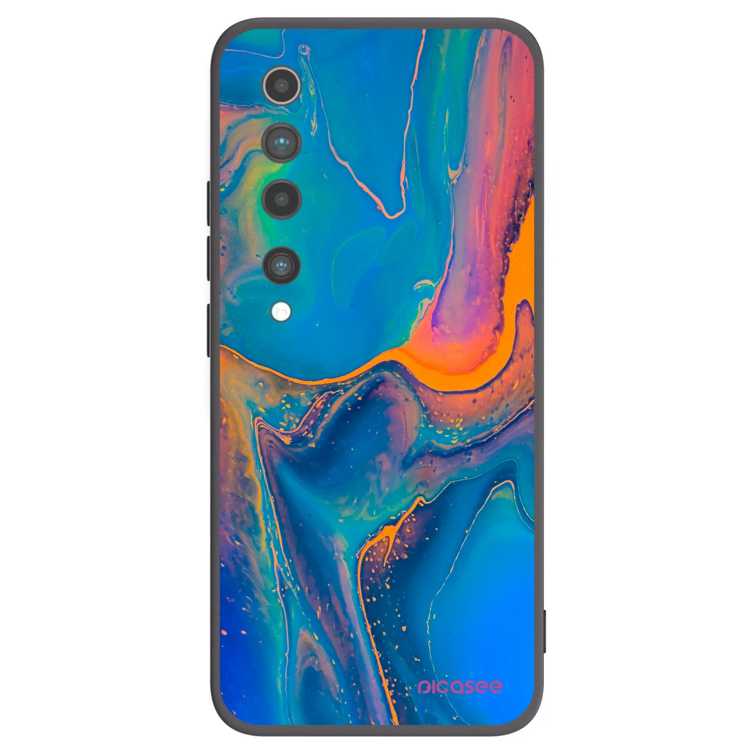 Picasee Xiaomi Mi 10 Hülle - Schwarzes Silikon - Rainbow