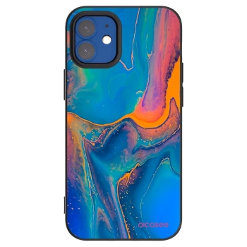 Picasee Apple iPhone 12 mini Hülle - Schwarzes Silikon - Rainbow