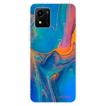 Picasee Vivo Y01 Hülle - Transparentes Silikon - Rainbow