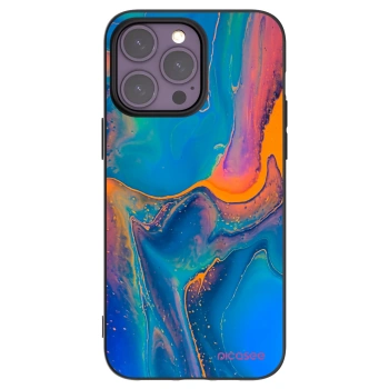 Picasee Apple iPhone 14 Pro Max Hülle - Schwarzes Silikon - Rainbow