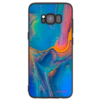 Picasee Samsung Galaxy S8 G950F Hülle - Schwarzes Silikon - Rainbow