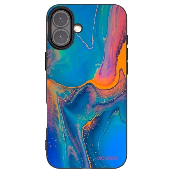Picasee Apple iPhone 16 Plus Hülle - Schwarzes Silikon - Rainbow