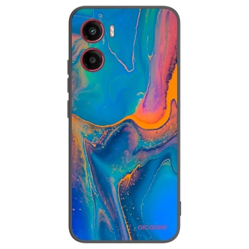 Picasee Motorola Moto G05 Hülle - Schwarzes Silikon - Rainbow