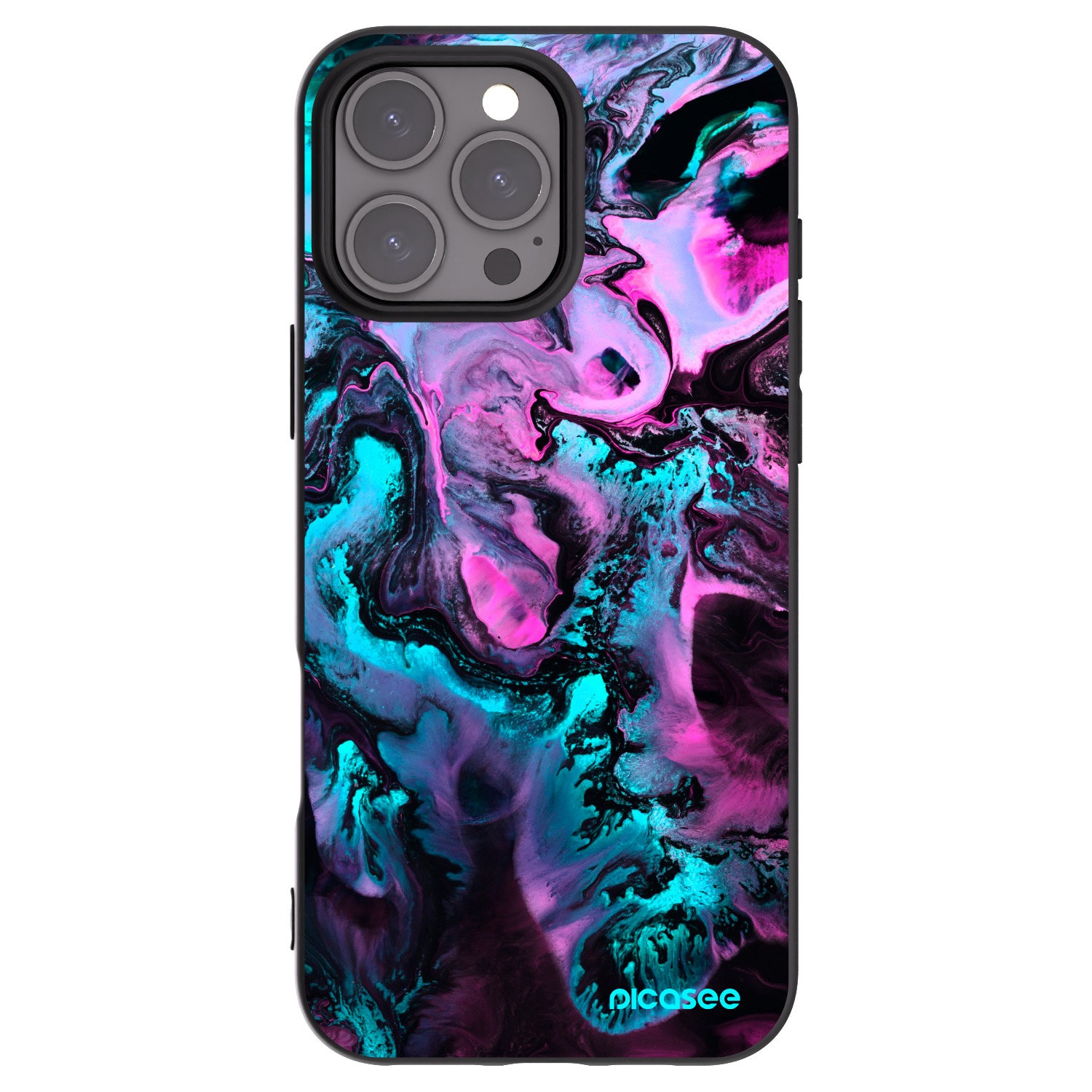 Picasee Apple iPhone 16 Pro Max Hülle - Schwarzes Silikon - Lean