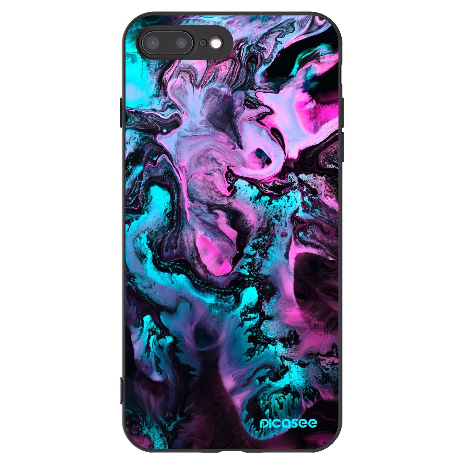 Picasee Apple iPhone 8 Plus Hülle - Schwarzes Silikon - Lean