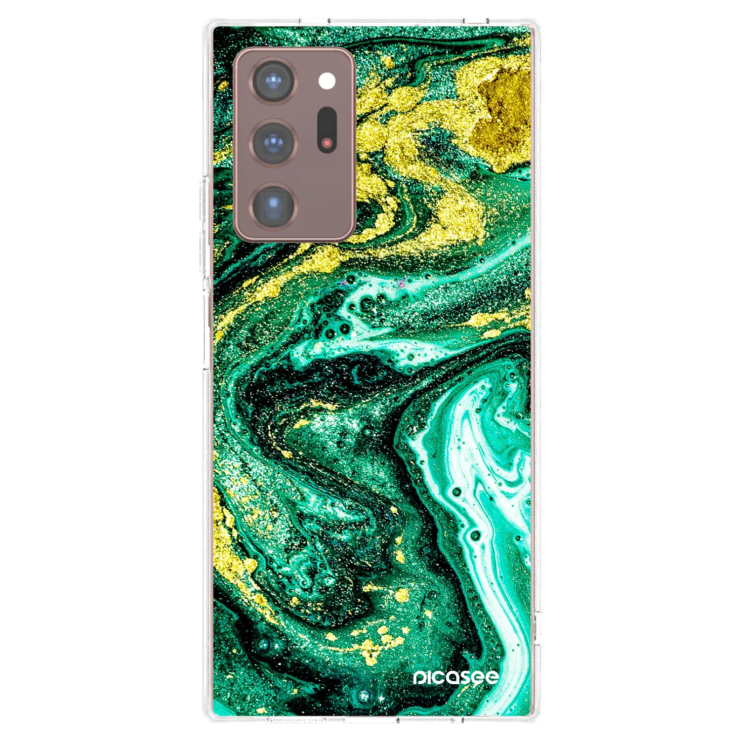 Picasee Samsung Galaxy Note 20 Ultra Hülle - Transparentes Silikon - Green Gold