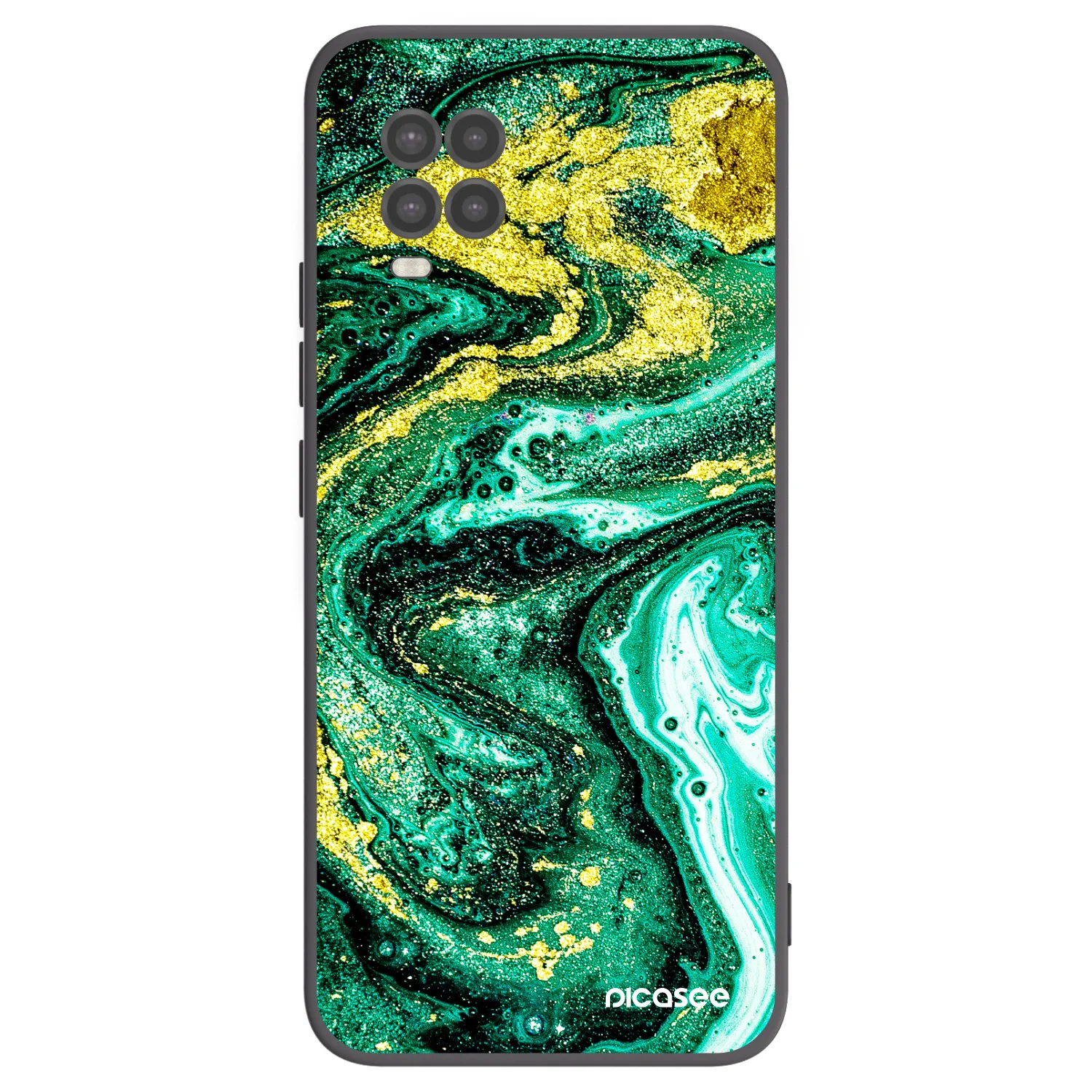 Picasee Xiaomi Mi 10 Lite Hülle - Schwarzes Silikon - Green Gold