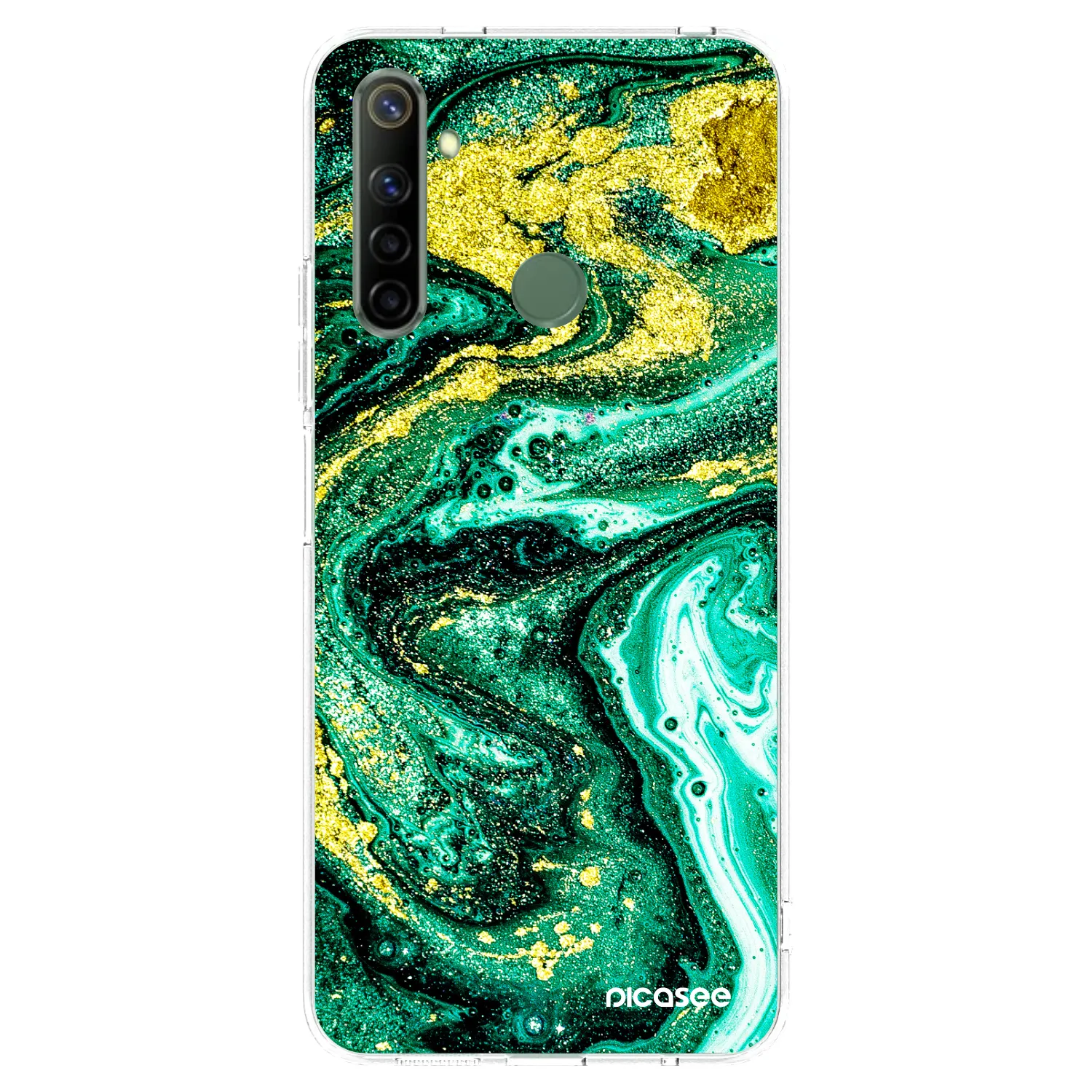 Picasee Realme 6i Hülle - Transparentes Silikon - Green Gold