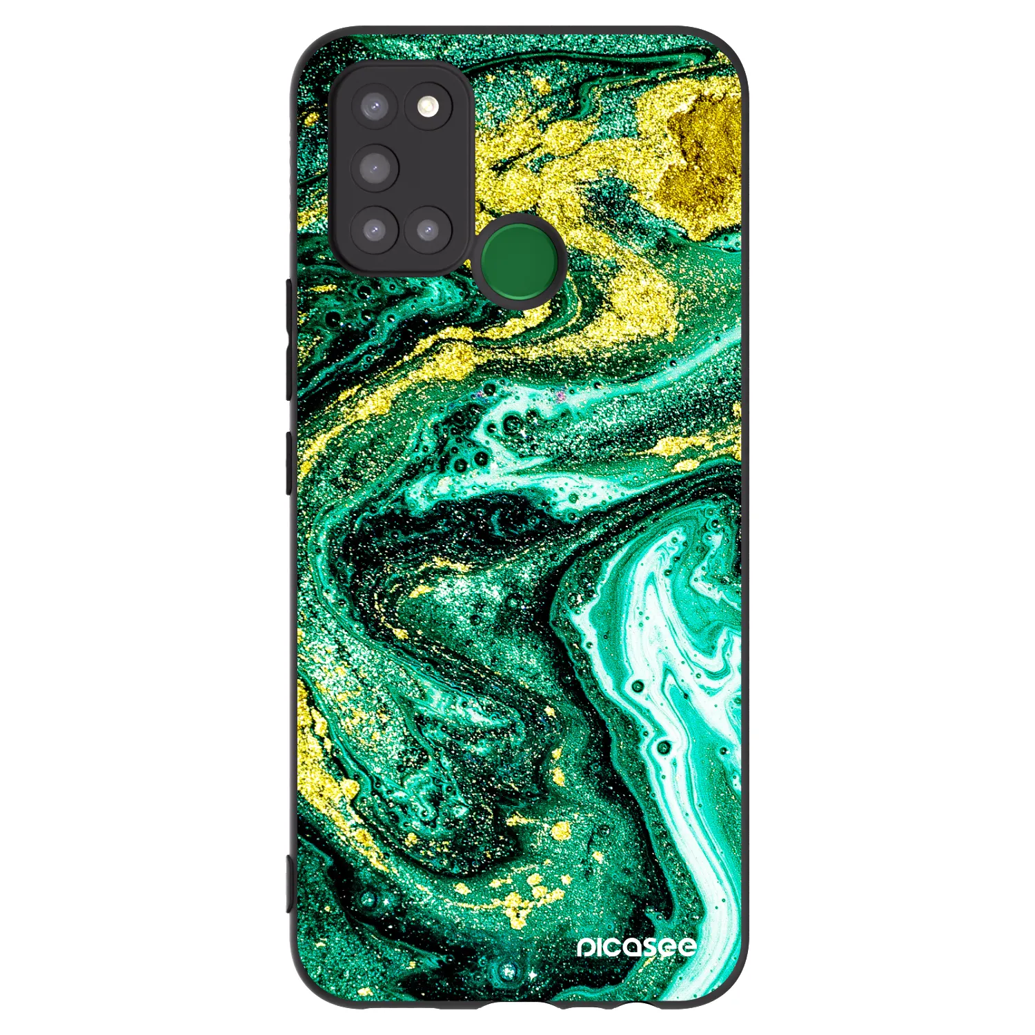 Picasee Realme 7i Hülle - Schwarzes Silikon - Green Gold
