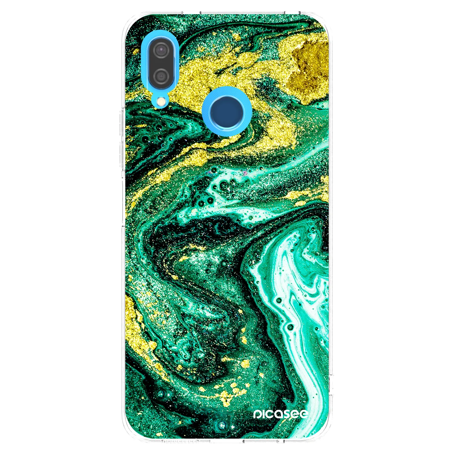Picasee Huawei P20 Lite Hülle - Transparentes Silikon - Green Gold