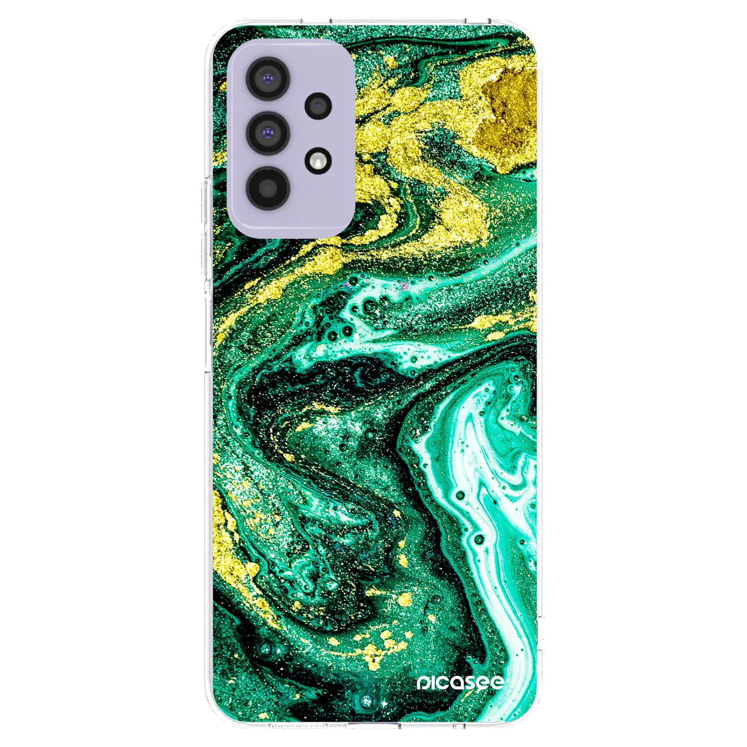Picasee Samsung Galaxy A32 4G SM-A325F Hülle - Transparentes Silikon - Green Gold