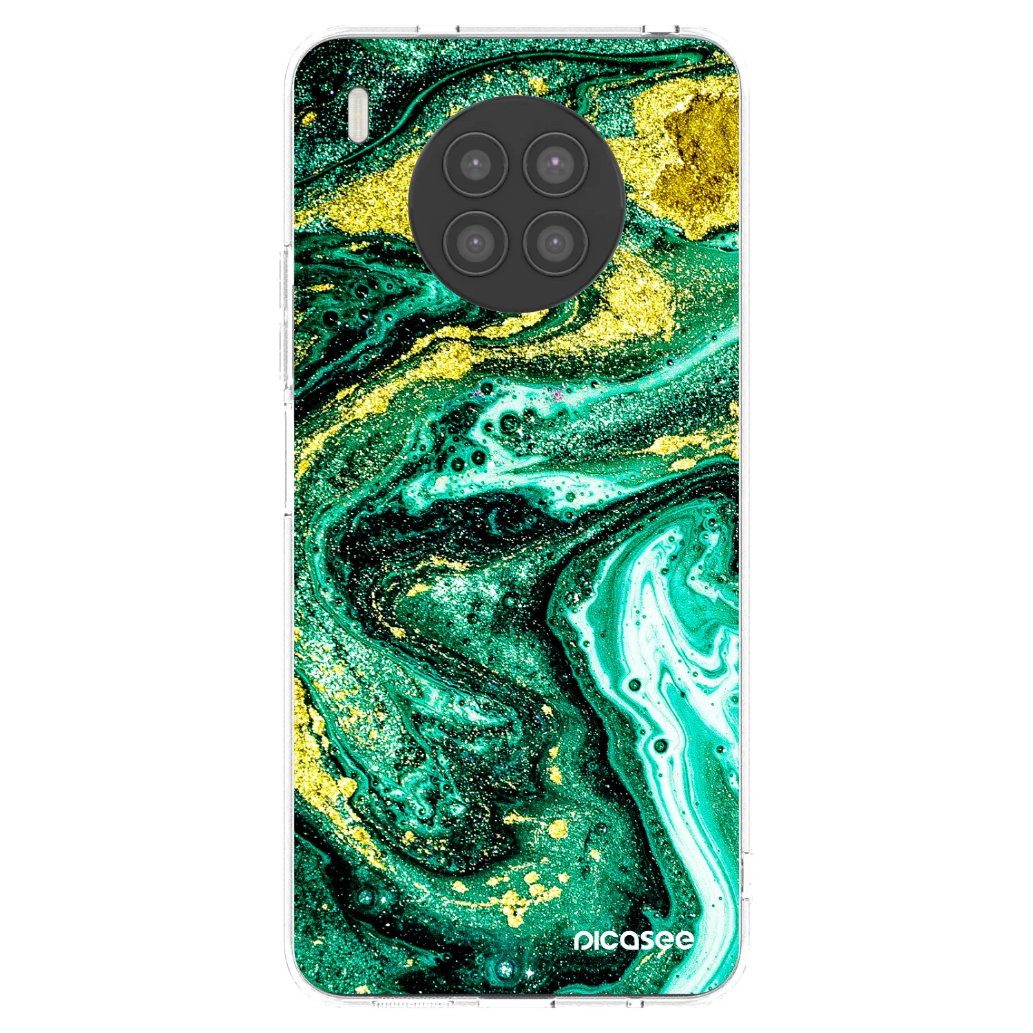 Picasee Huawei Nova 8i Hülle - Transparentes Silikon - Green Gold