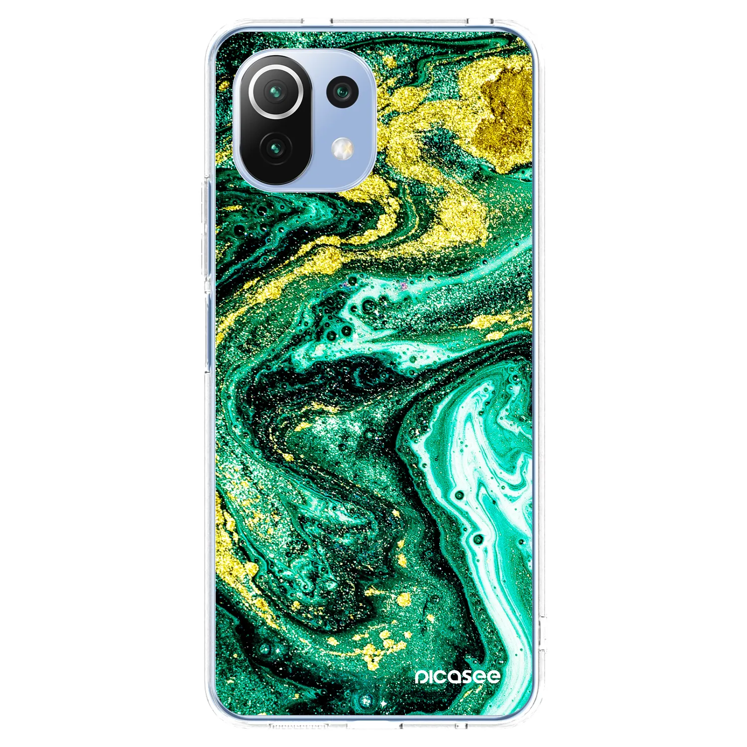 Picasee Xiaomi 11 Lite 5G NE Hülle - Transparentes Silikon - Green Gold