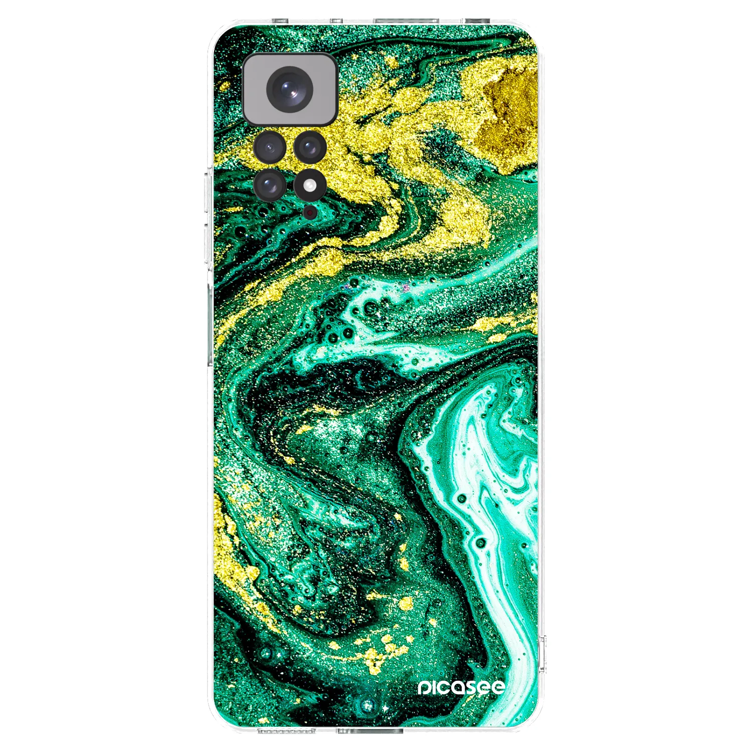 Picasee Xiaomi Redmi Note 11S 4G Hülle - Transparentes Silikon - Green Gold