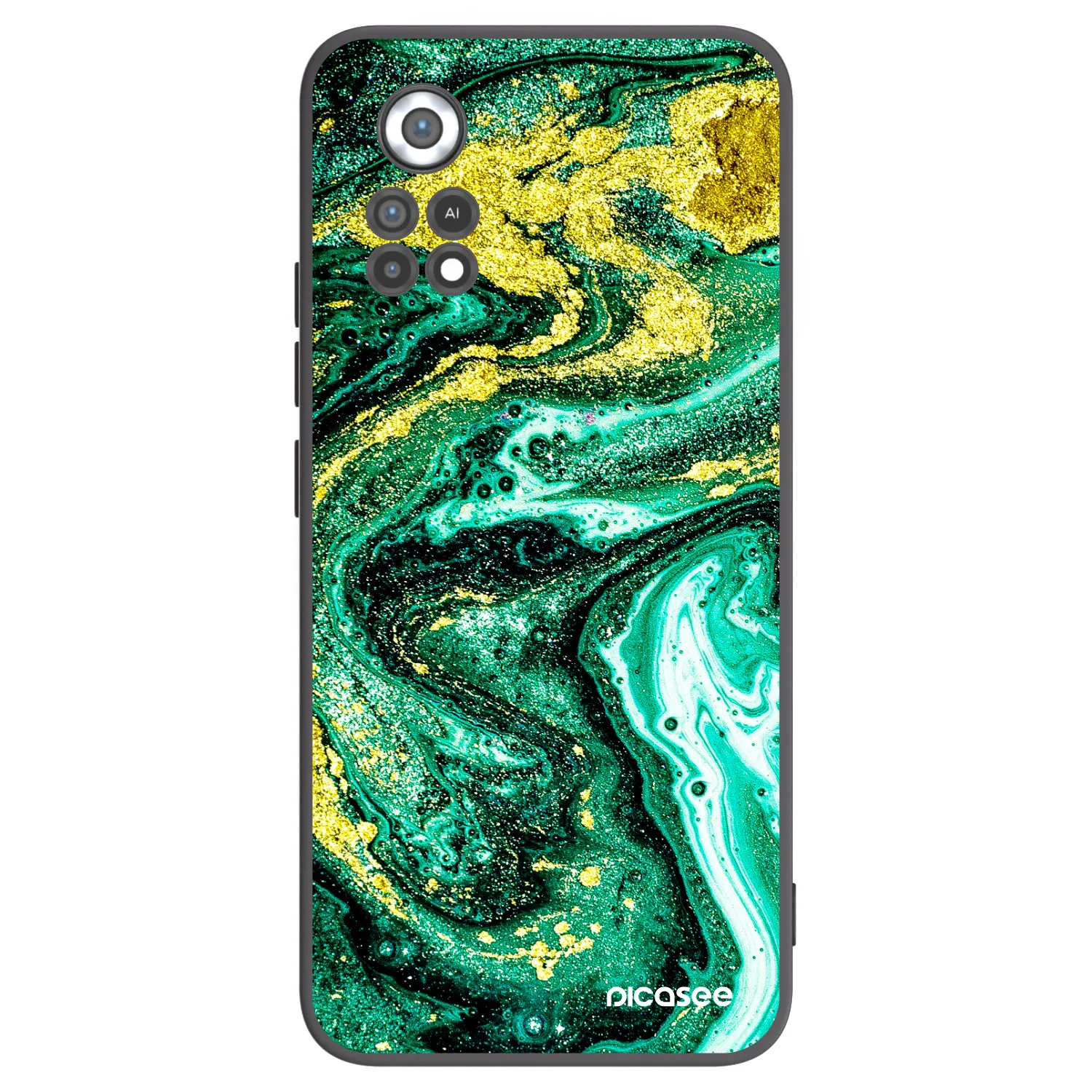 Picasee Xiaomi Poco X4 Pro 5G Hülle - Schwarzes Silikon - Green Gold