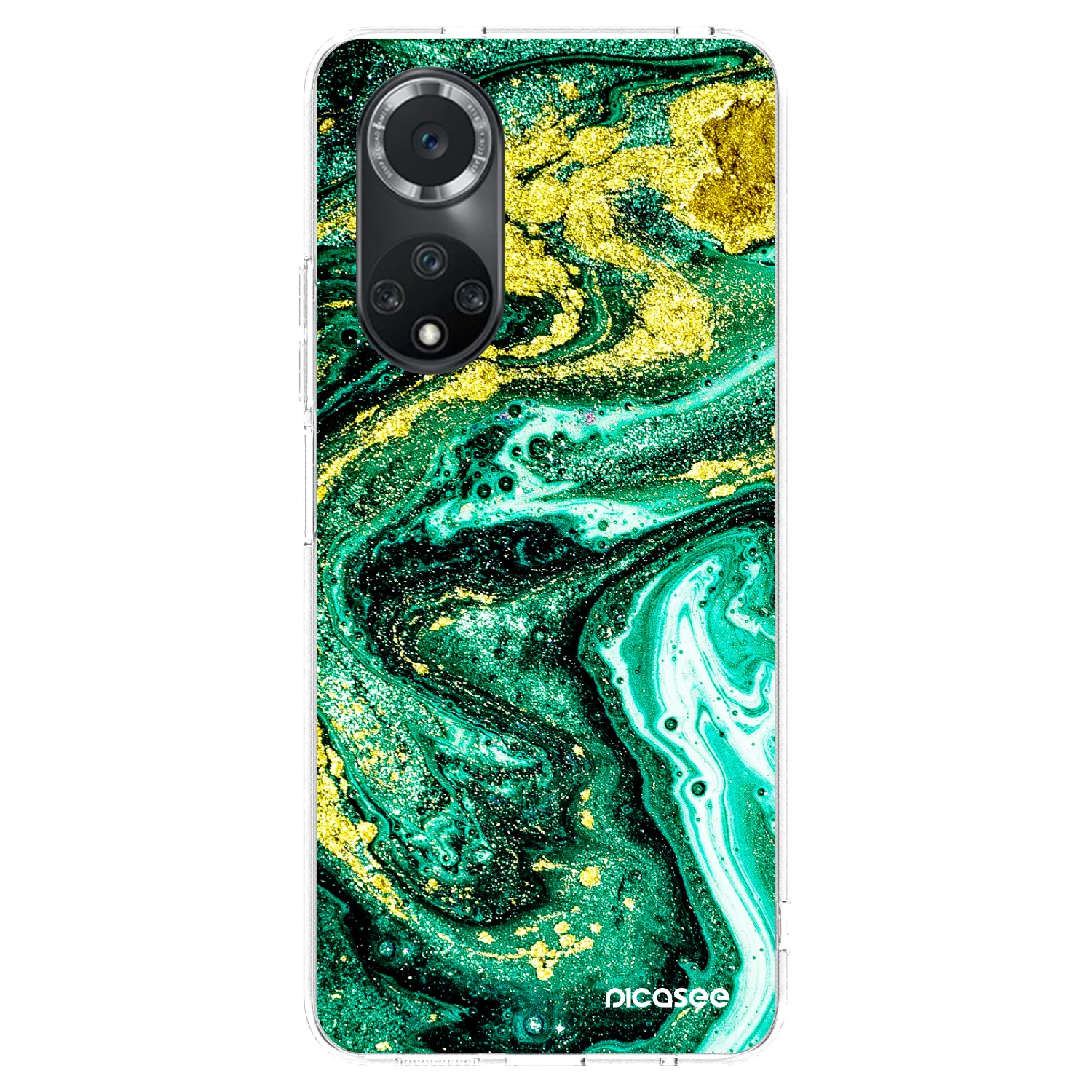 Picasee Huawei Nova 9 SE Hülle - Transparentes Silikon - Green Gold