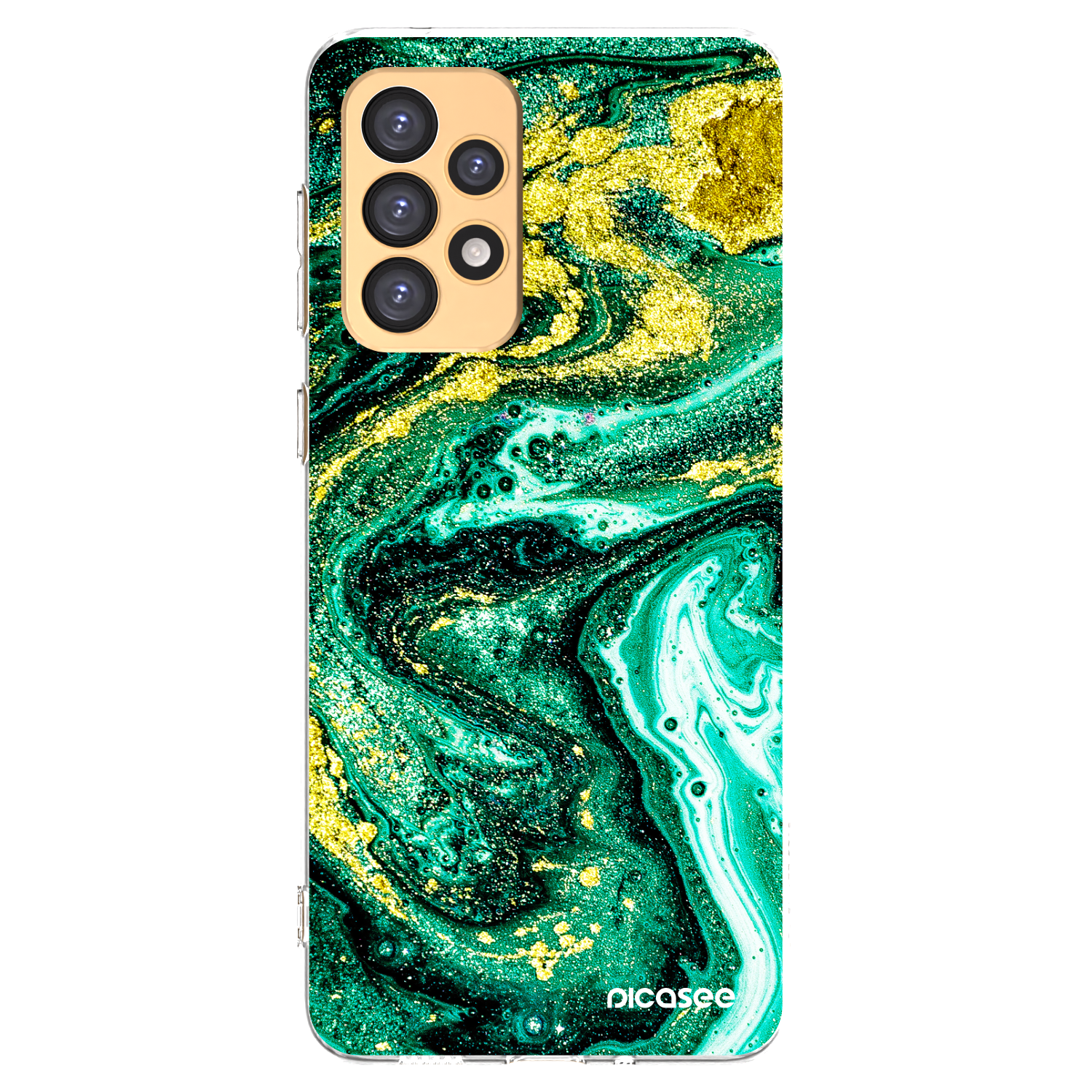 Picasee Samsung Galaxy A33 5G A336 Hülle - Transparentes Silikon - Green Gold