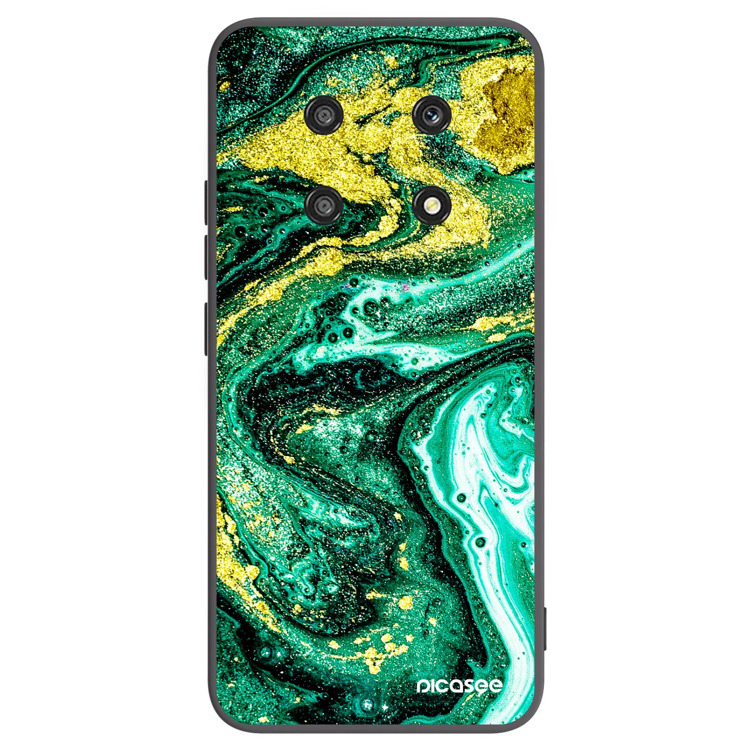 Picasee Honor Magic4 Lite 5G Hülle - Schwarzes Silikon - Green Gold