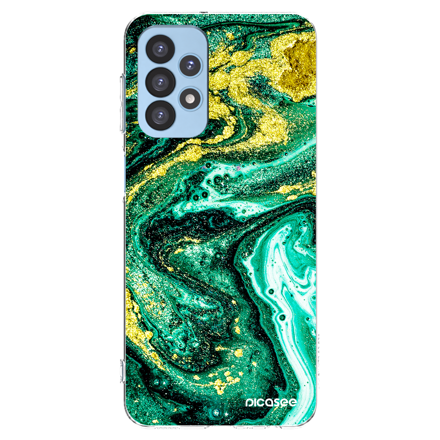Picasee Samsung Galaxy A23 A235F 4G Hülle - Transparentes Silikon - Green Gold