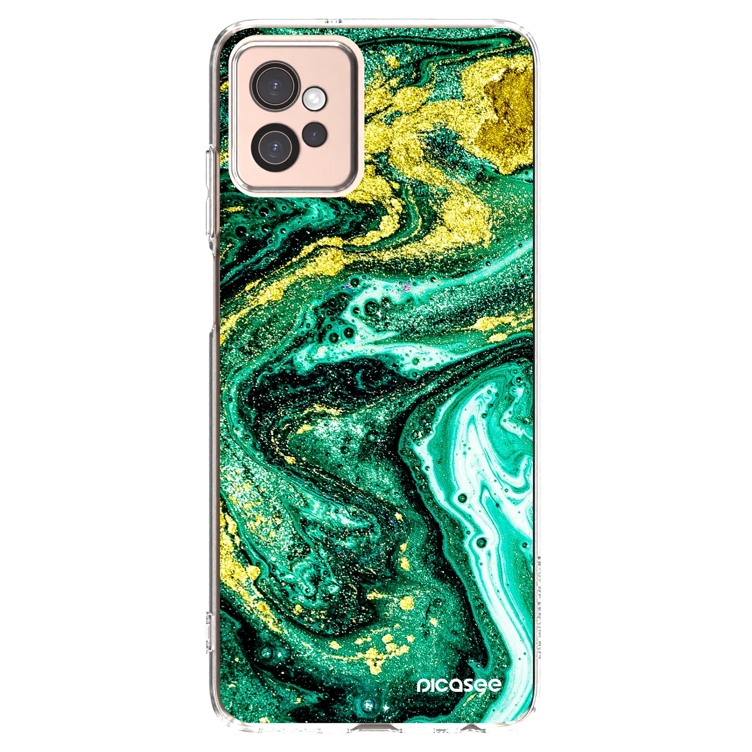 Picasee Motorola Moto G32 Hülle - Transparentes Silikon - Green Gold