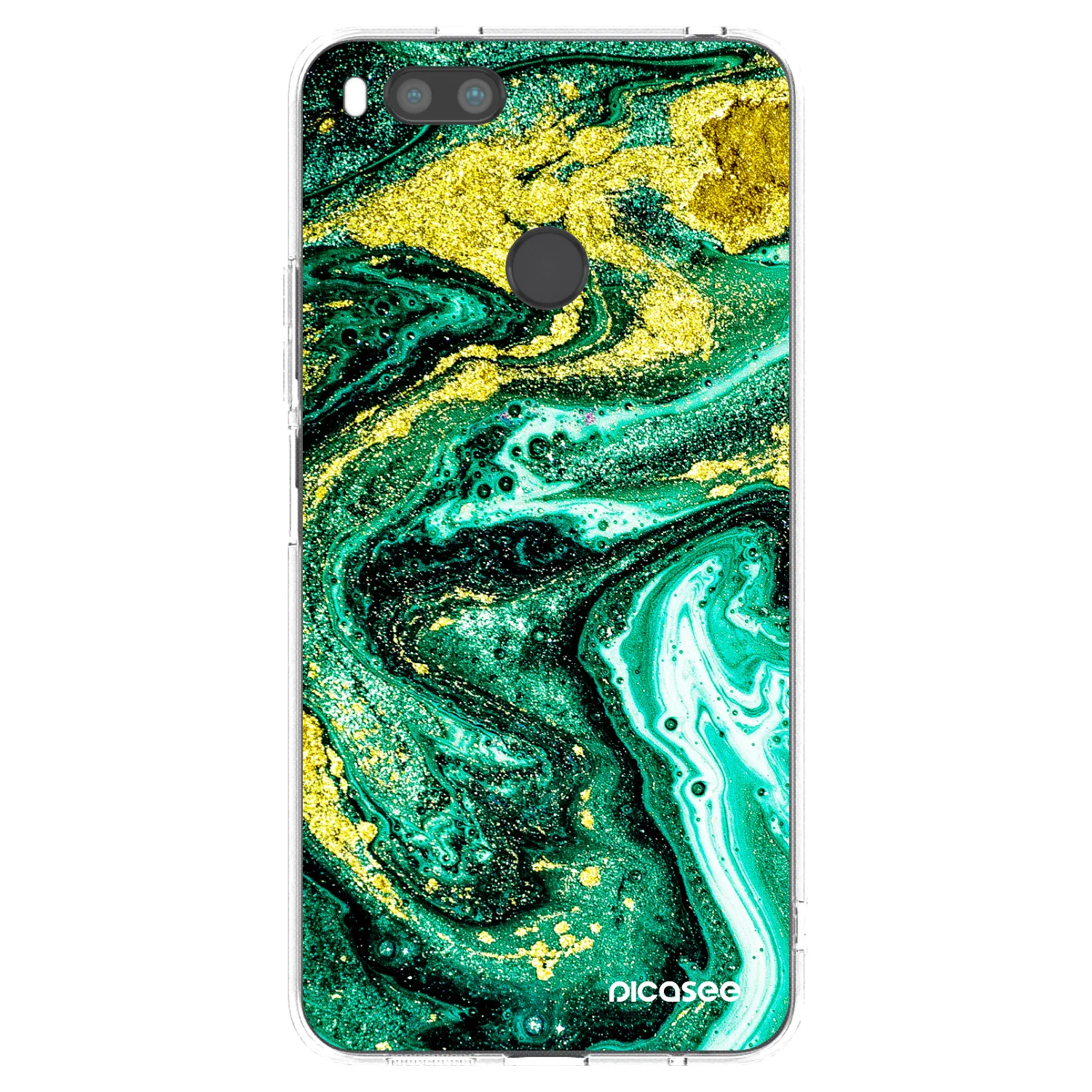 Picasee Xiaomi Redmi A1 Hülle - Transparentes Silikon - Green Gold