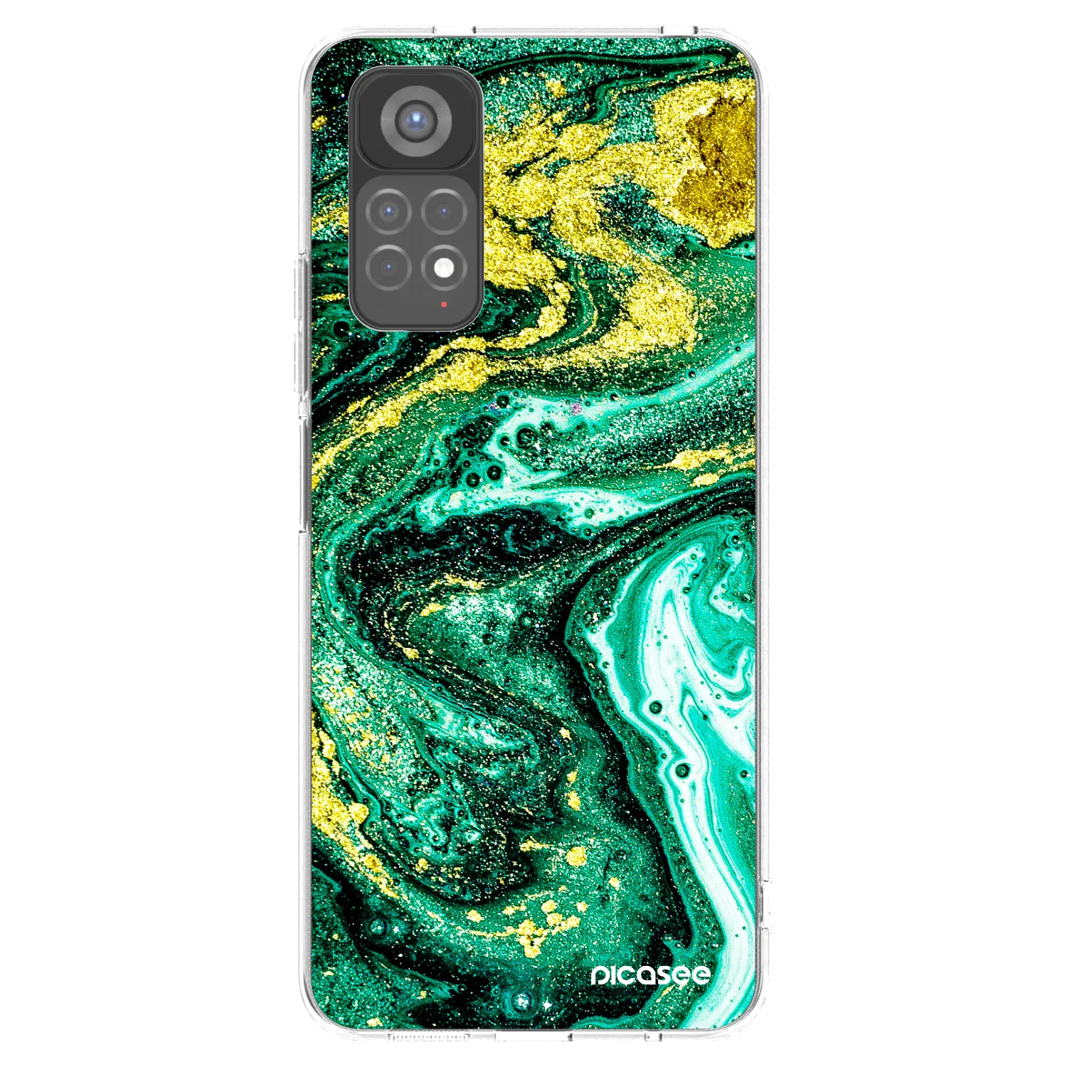 Picasee Xiaomi Redmi Note 11S 5G Hülle - Transparentes Silikon - Green Gold