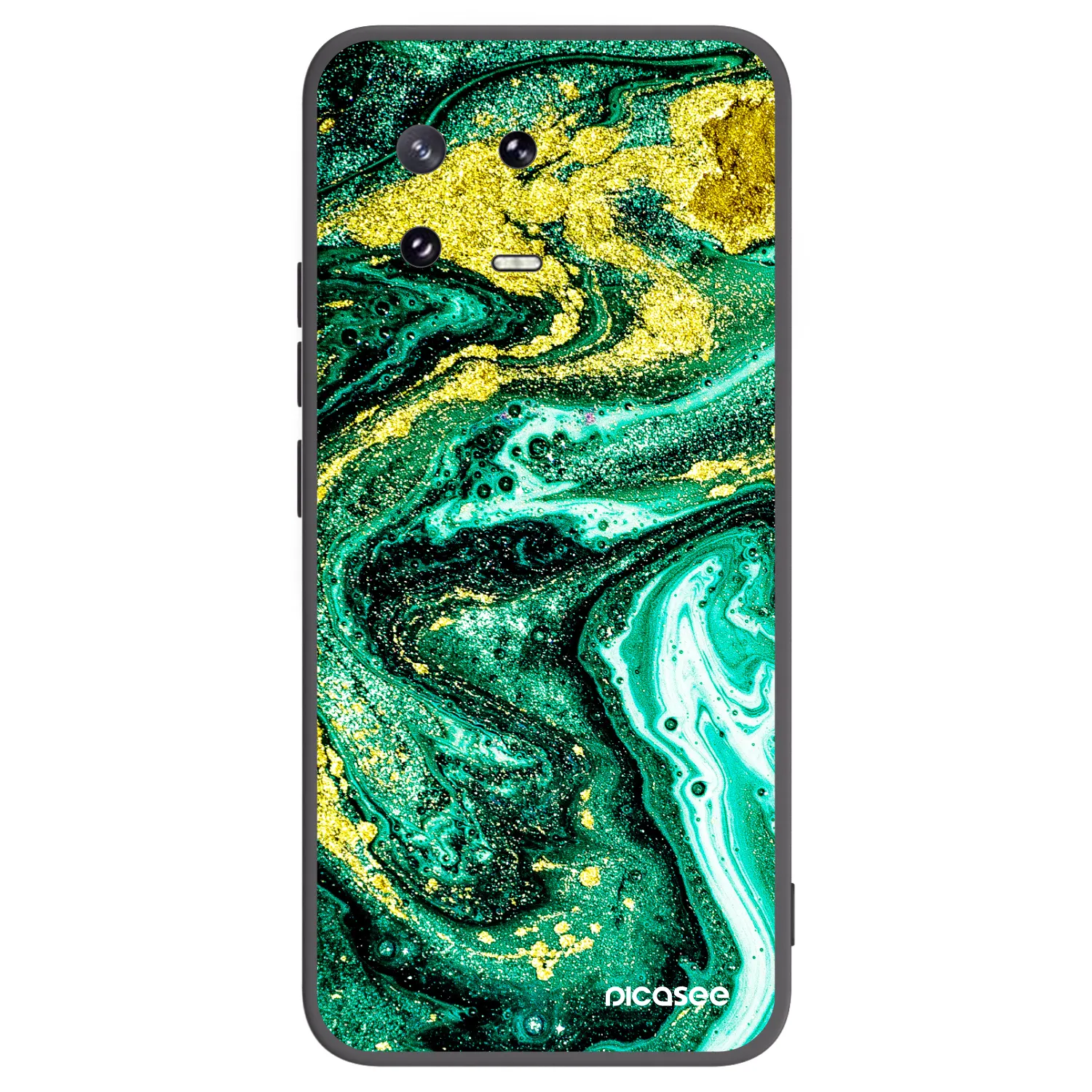 Picasee Xiaomi 13 Pro Hülle - Schwarzes Silikon - Green Gold