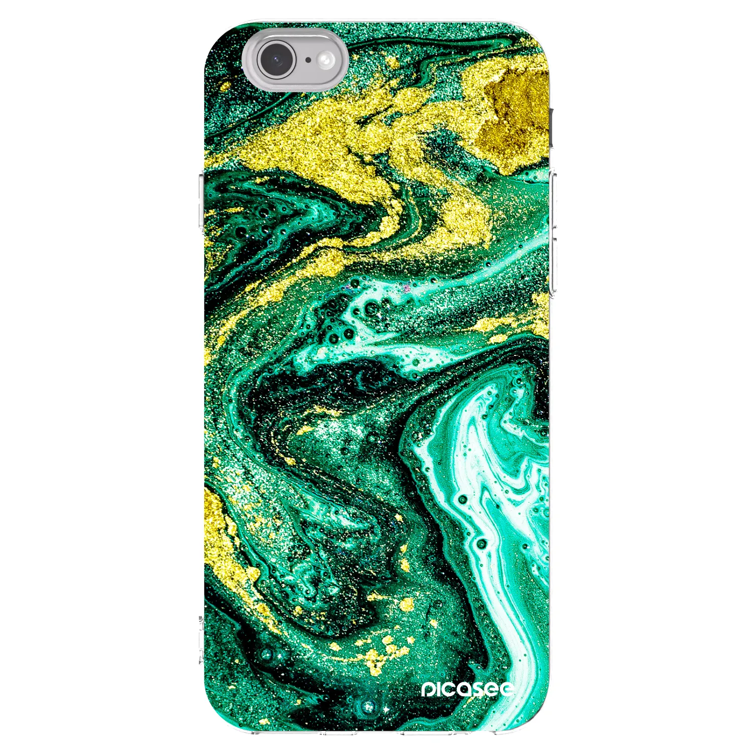 Picasee Apple iPhone 6/6S Hülle - Transparentes Silikon - Green Gold