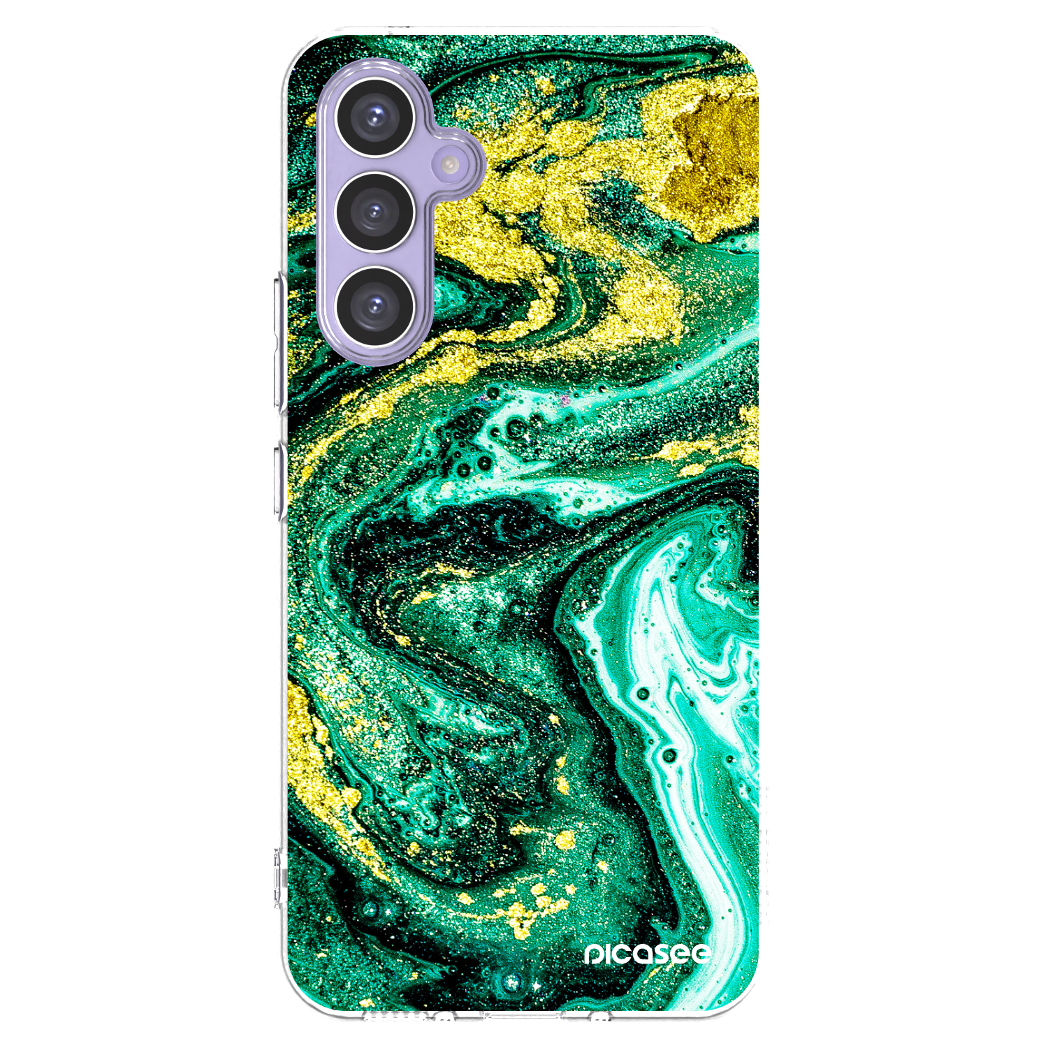 Picasee Samsung Galaxy A54 5G A546B Hülle - Transparentes Silikon - Green Gold