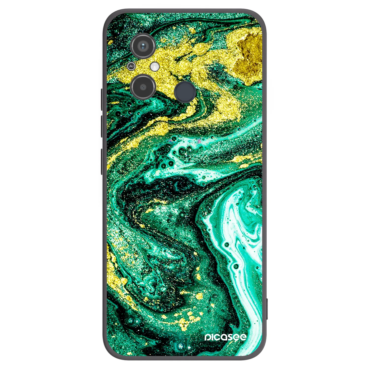 Picasee Xiaomi Redmi 12C Hülle - Schwarzes Silikon - Green Gold