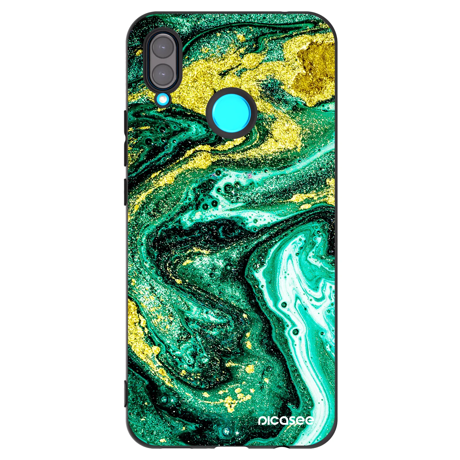 Picasee Huawei Nova 3 Hülle - Schwarzes Silikon - Green Gold