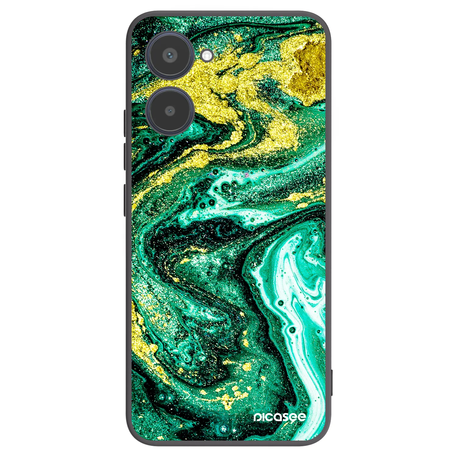 Picasee Realme 10 4G Hülle - Schwarzes Silikon - Green Gold
