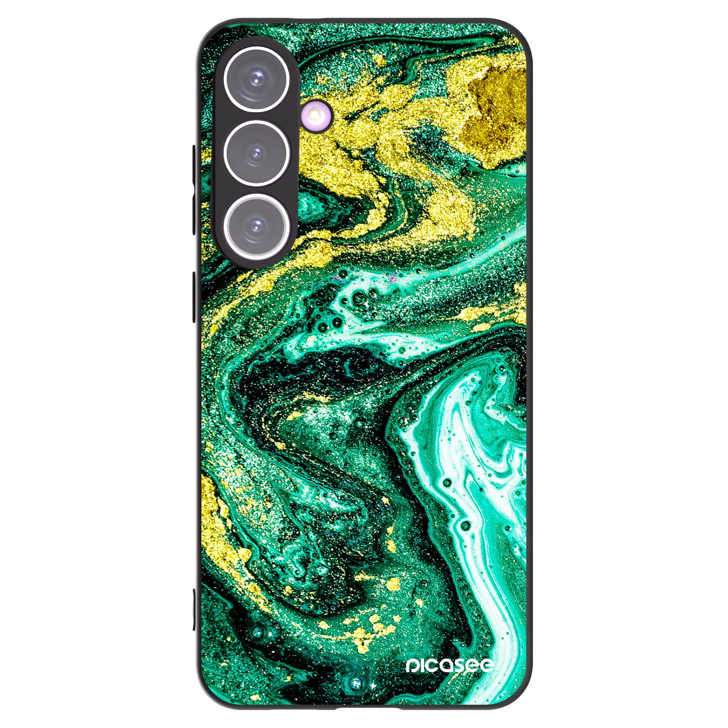 Picasee Samsung Galaxy S24+ S926B 5G Hülle - Schwarzes Silikon - Green Gold