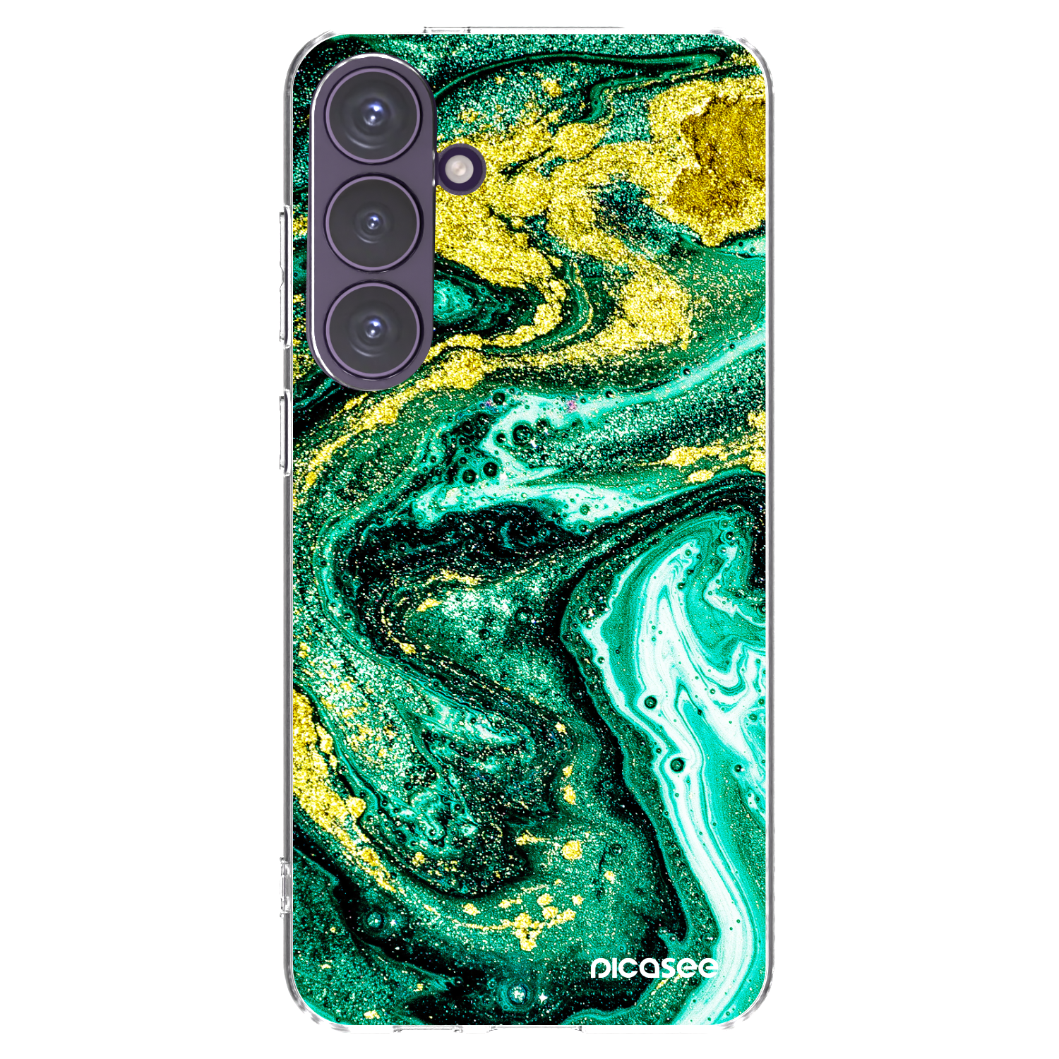 Picasee Samsung Galaxy S24+ S926B 5G Hülle - Transparentes Silikon - Green Gold