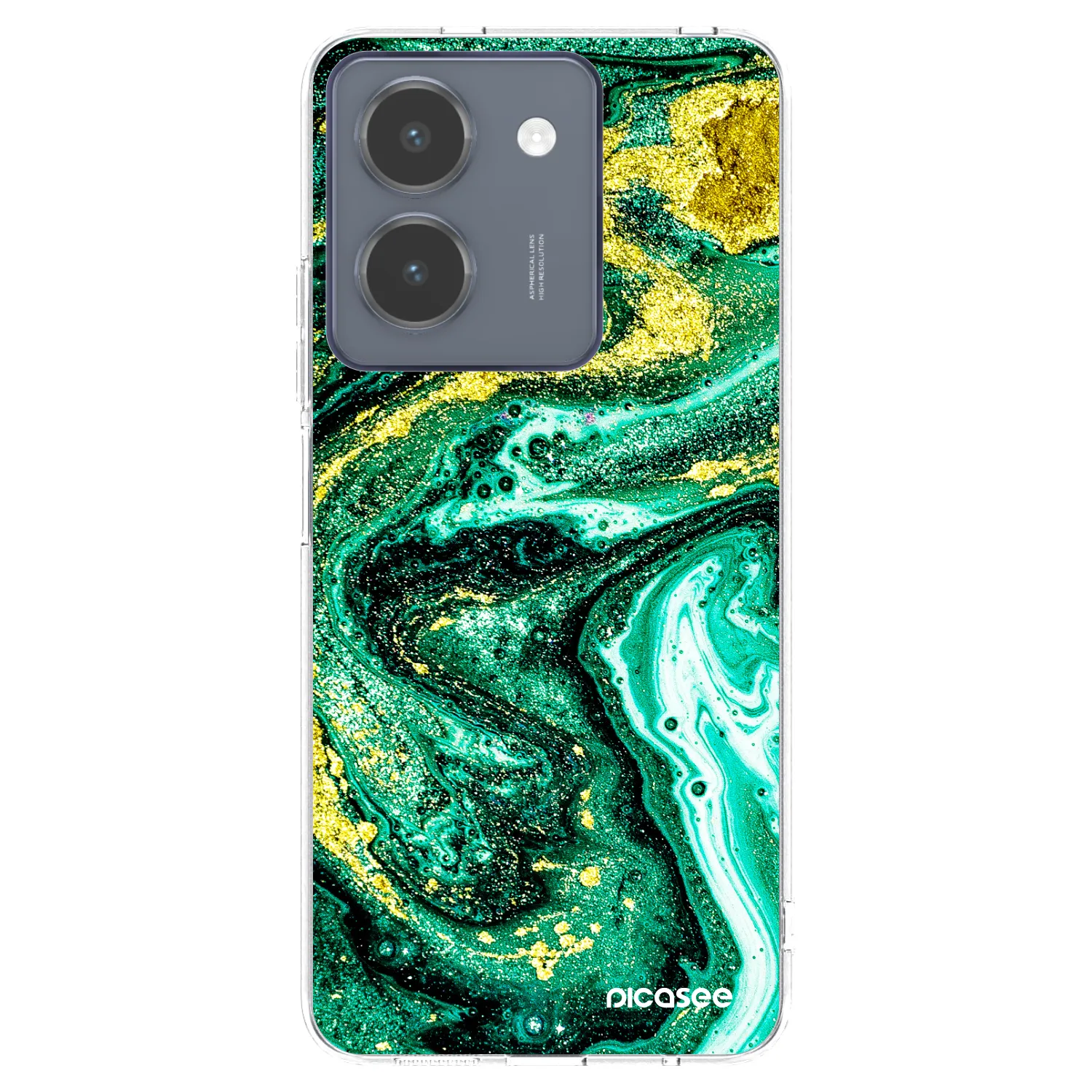 Picasee Vivo Y36 4G Hülle - Transparentes Silikon - Green Gold