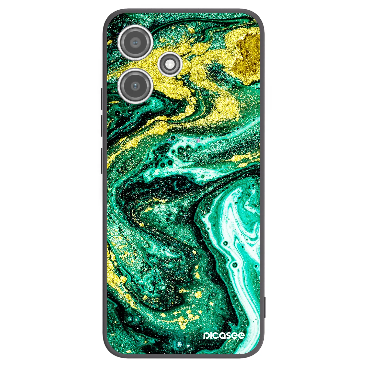 Picasee Xiaomi Redmi 12 5G Hülle - Schwarzes Silikon - Green Gold