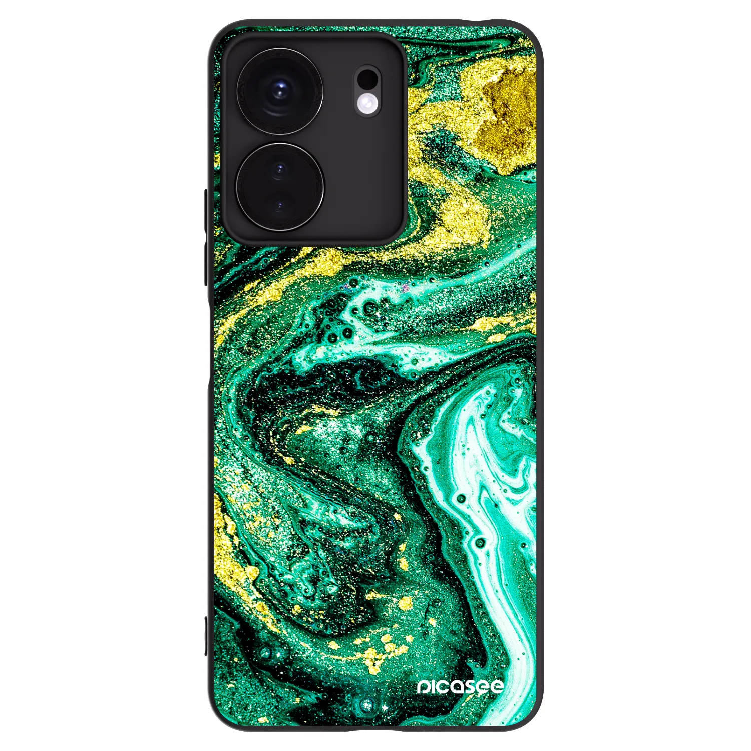 Picasee Xiaomi Redmi 13C 4G Hülle - Schwarzes Silikon - Green Gold
