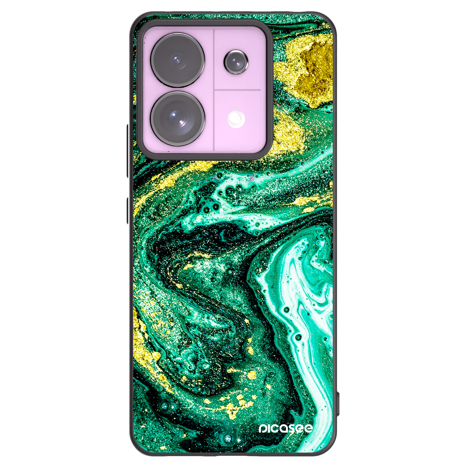 Picasee Xiaomi Redmi Note 13 Pro 5G Hülle - Schwarzes Silikon - Green Gold