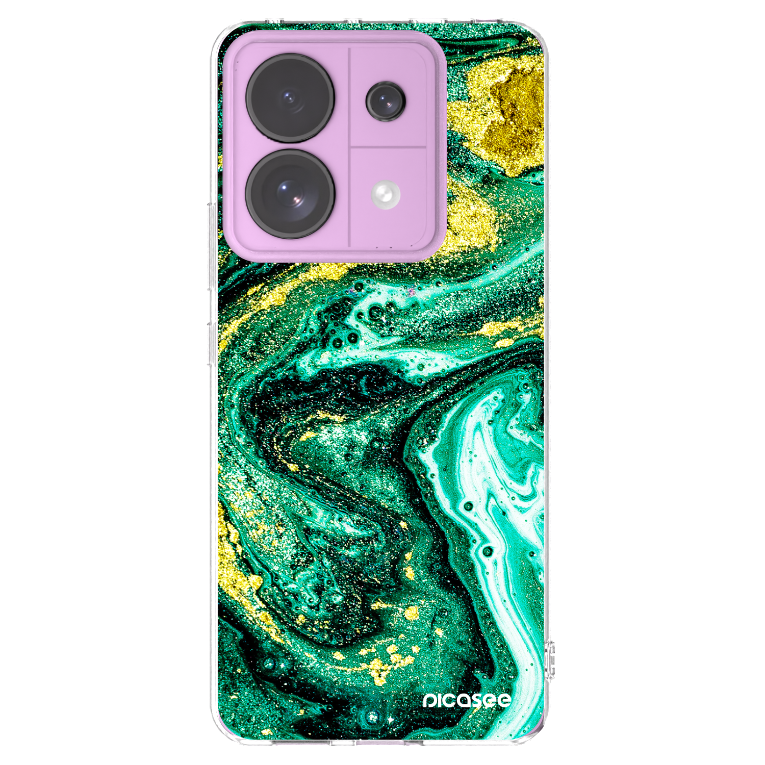 Picasee Xiaomi Redmi Note 13 Pro 5G Hülle - Transparentes Silikon - Green Gold