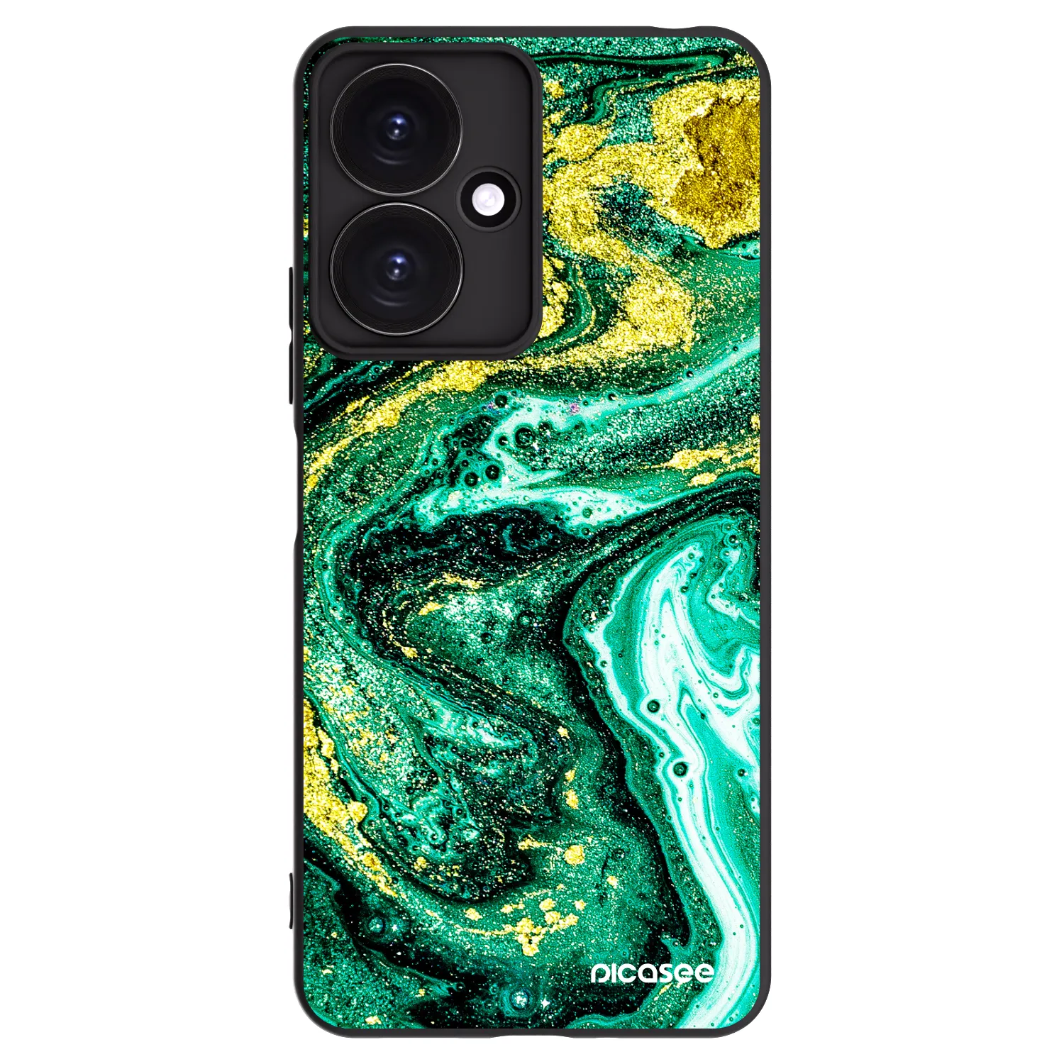 Picasee Xiaomi Redmi 13C 5G Hülle - Schwarzes Silikon - Green Gold