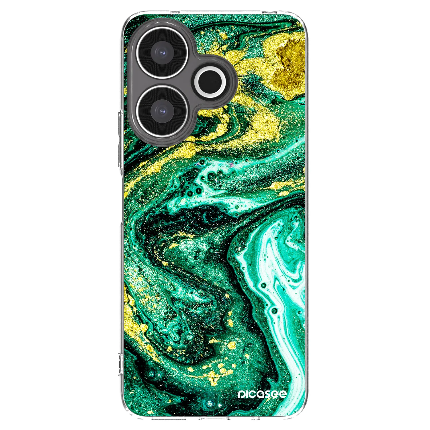 Picasee Xiaomi Redmi 13 4G Hülle - Transparentes Silikon - Green Gold