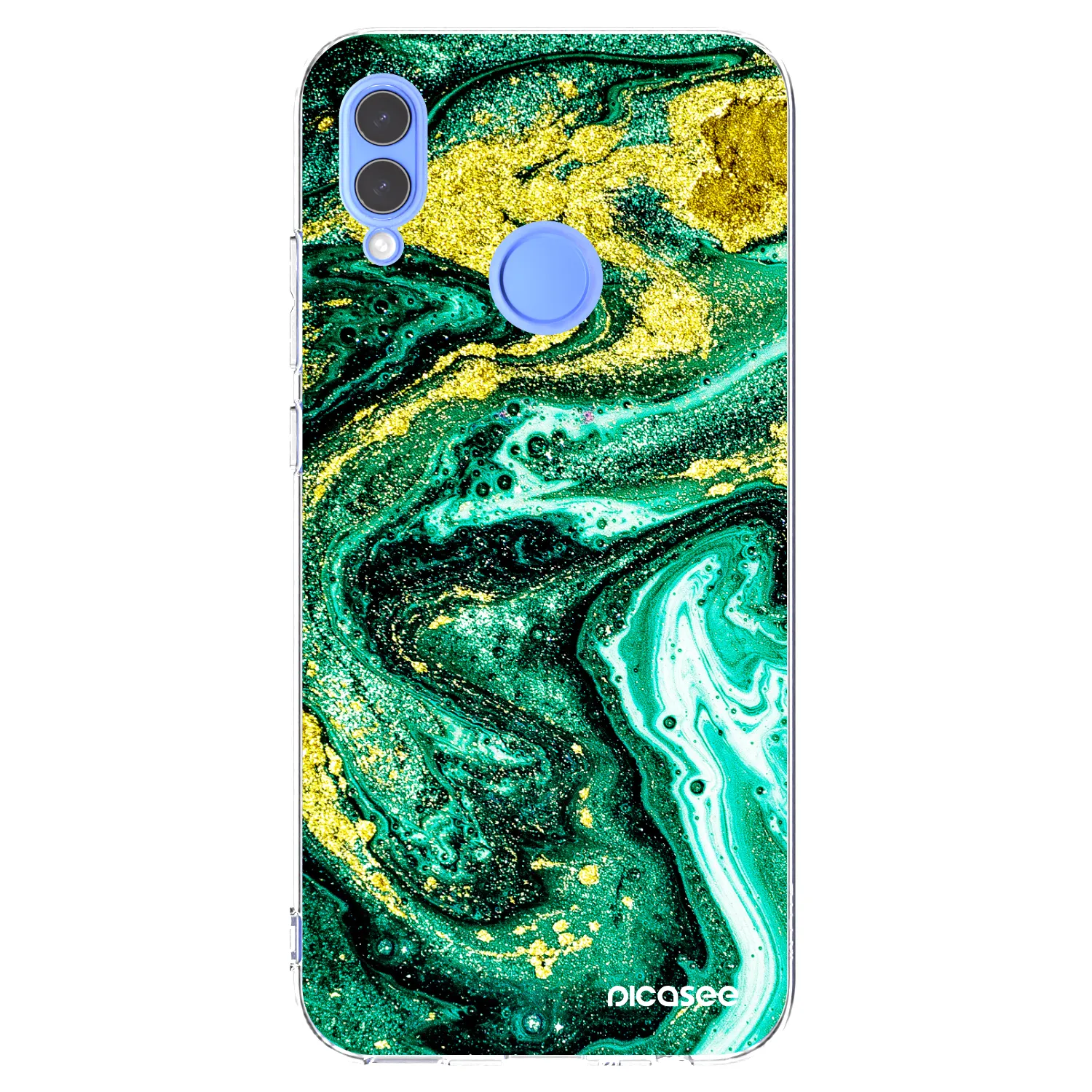Picasee Honor 10 Lite Hülle - Transparentes Silikon - Green Gold