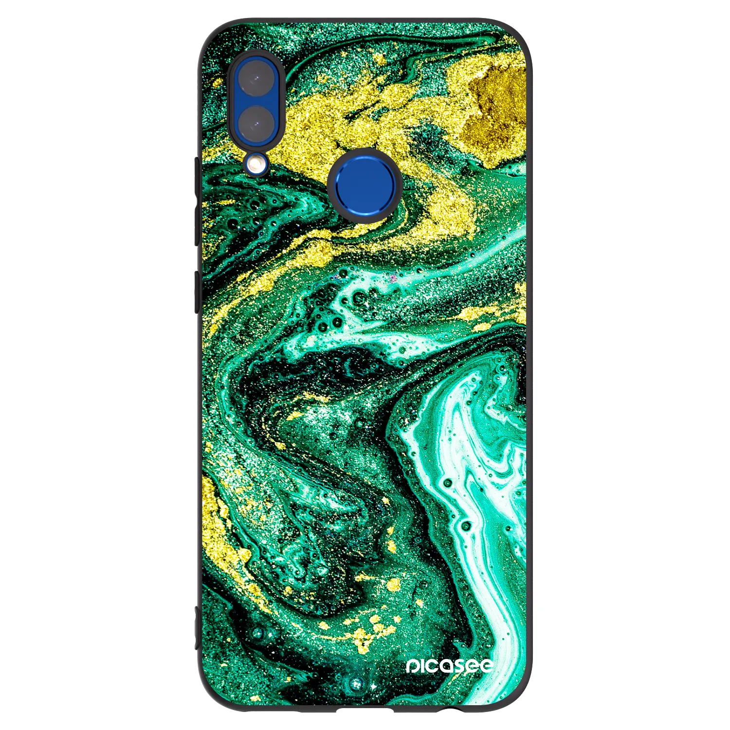 Picasee Honor 10 Lite Hülle - Schwarzes Silikon - Green Gold